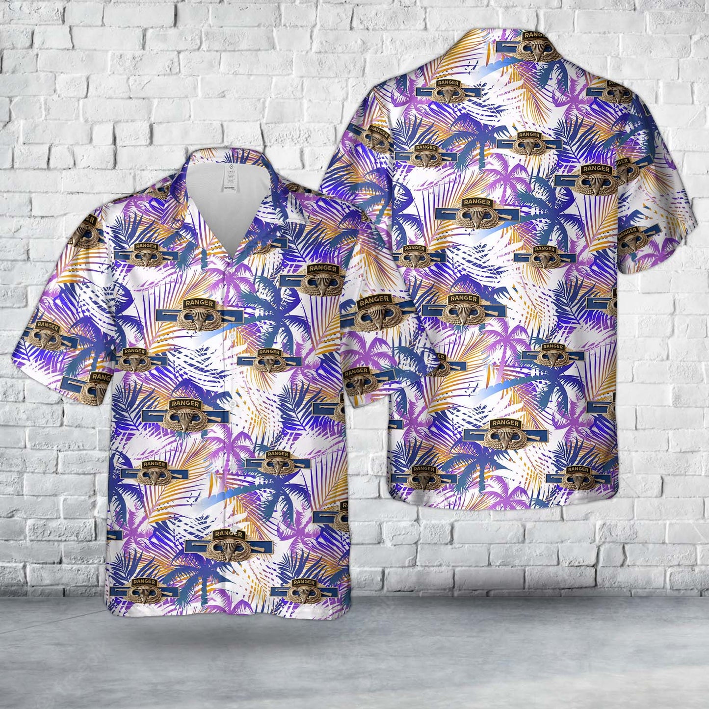 RANGER Basic Jump Wings US Army Combat Infantry Badge Hawaiian Shirt