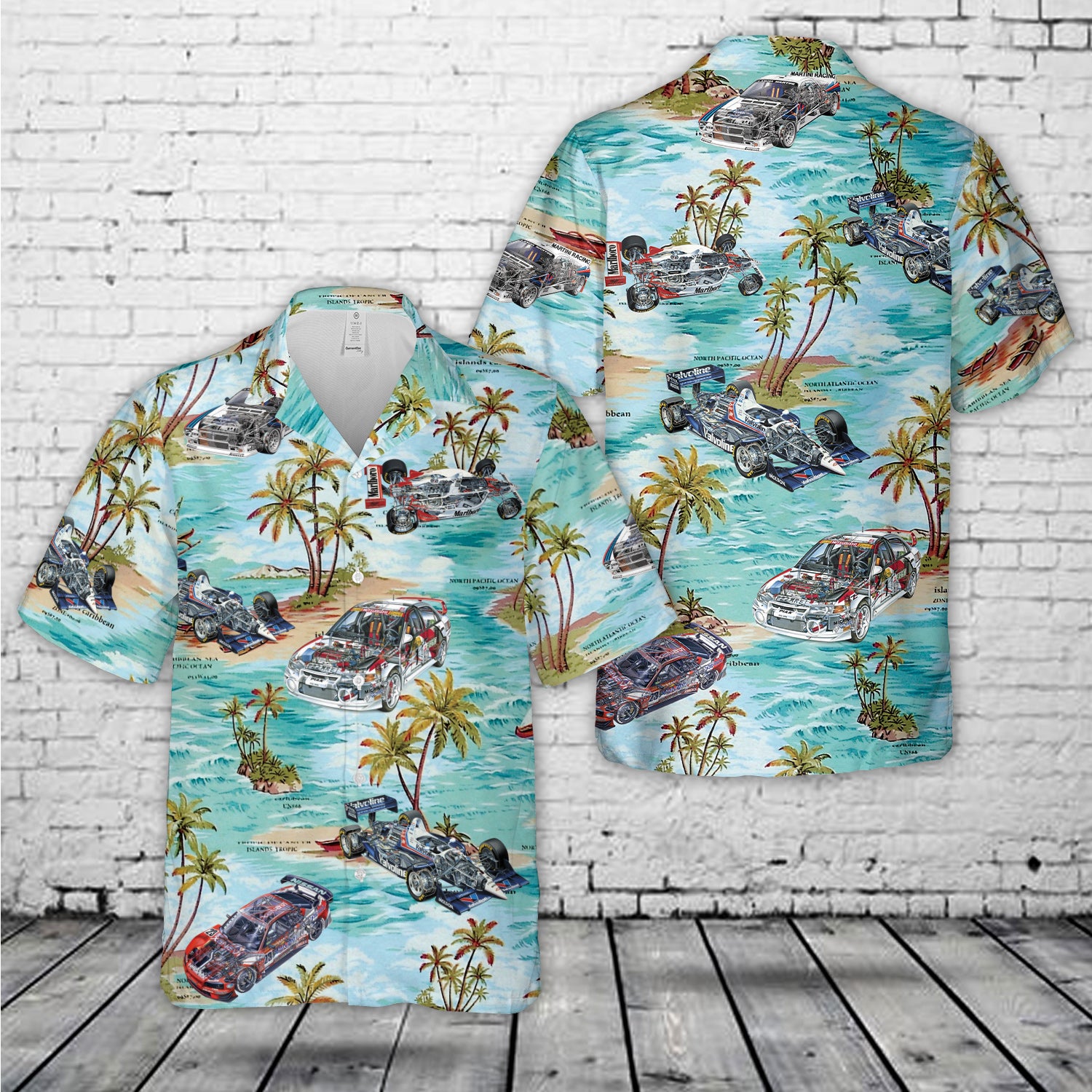 Car Race Tropical Print Cardigan main image 1