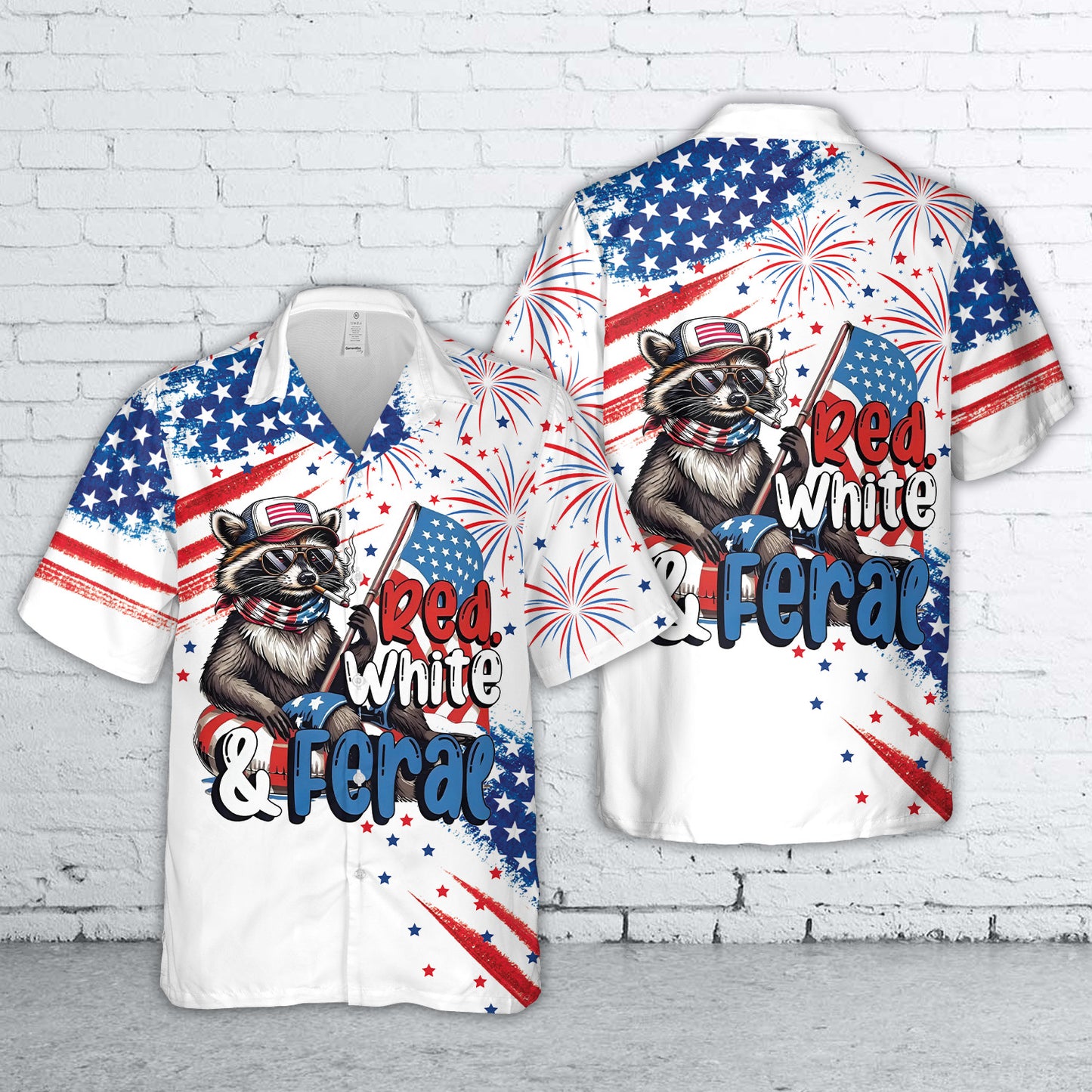 Red White And Feral, 4th Of July Hawaiian Shirt