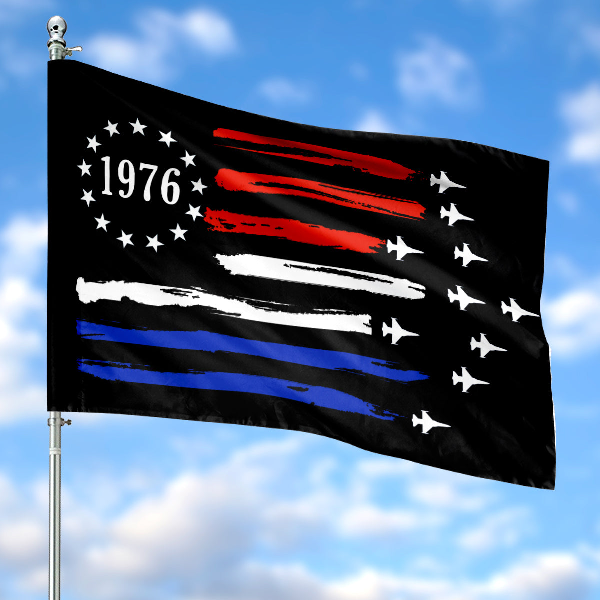 Red White Blue Air Force, 4th Of July House Flag