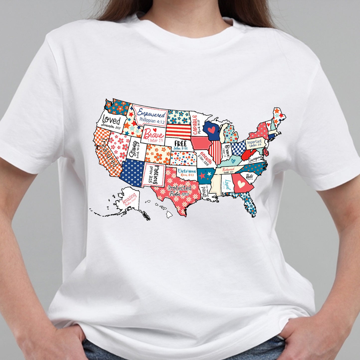 Retro America USA Map 4th Of July Classic Unisex T-Shirt Gildan 5000 (Made In US)