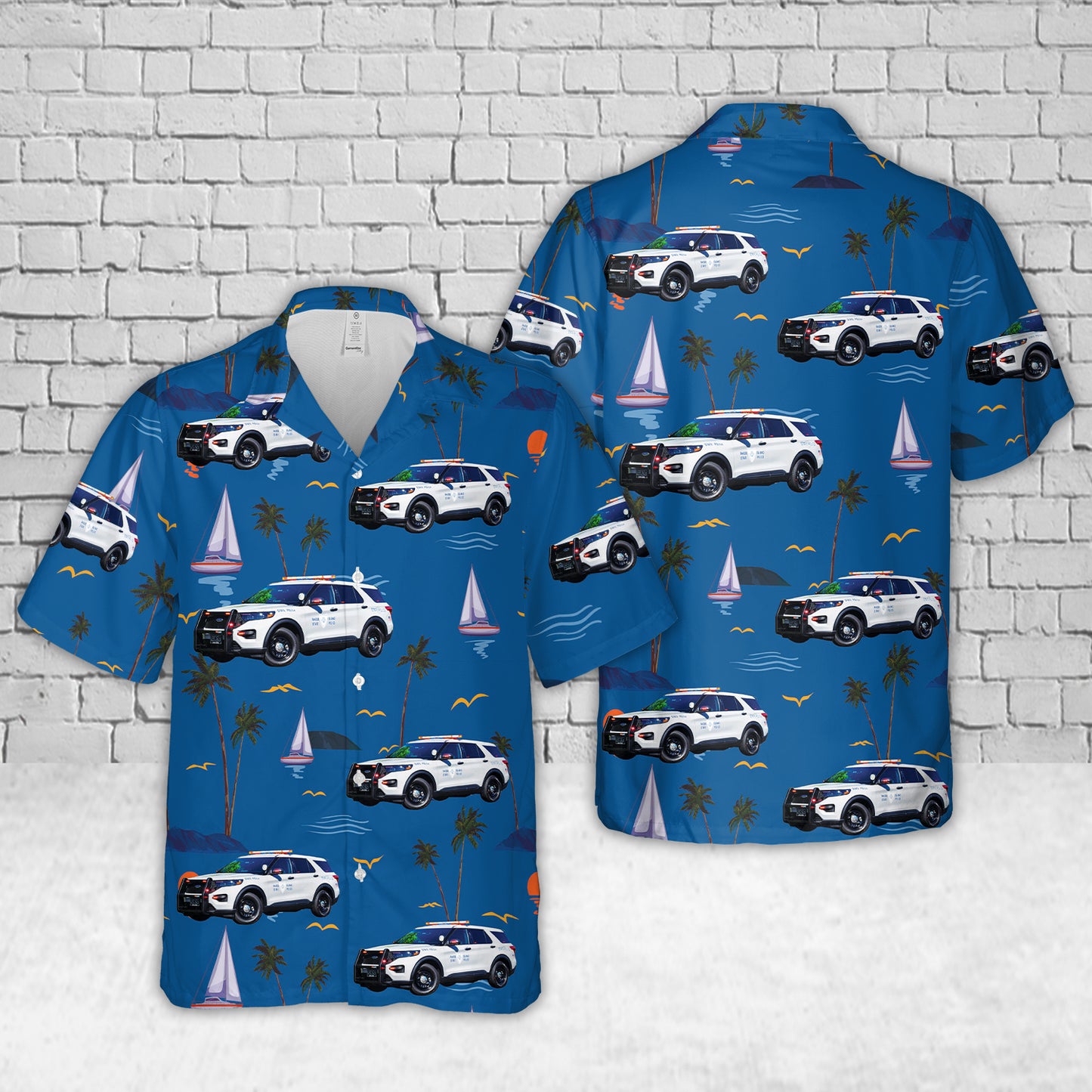 Rhode Island State Police Vehicles Hawaiian Shirt