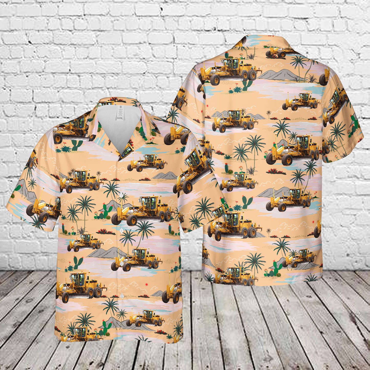 Road Construction Machine Caterpillar 14H Motor Grader Hawaiian Shirt