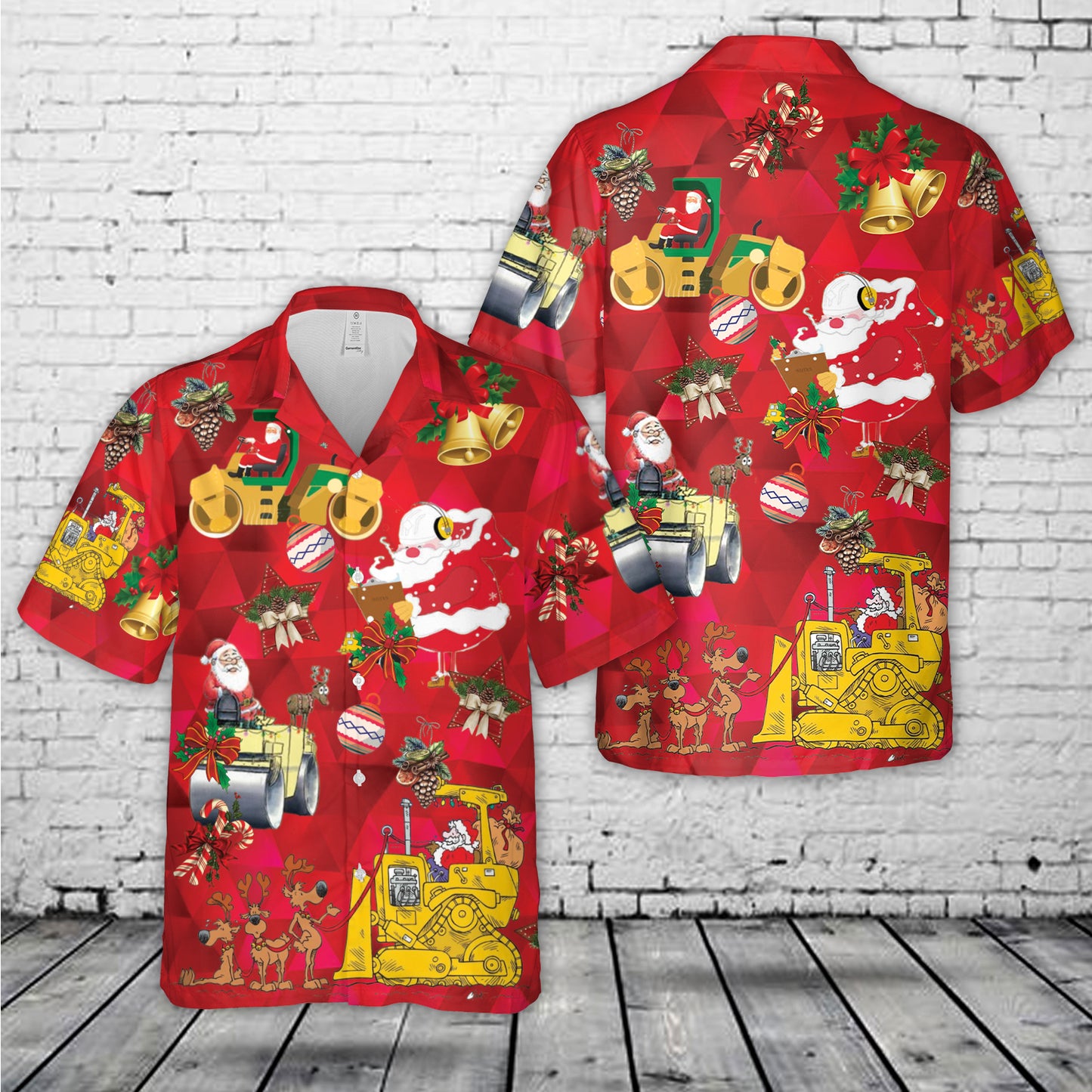 Road Construction Santa Christmas Hawaiian Shirt