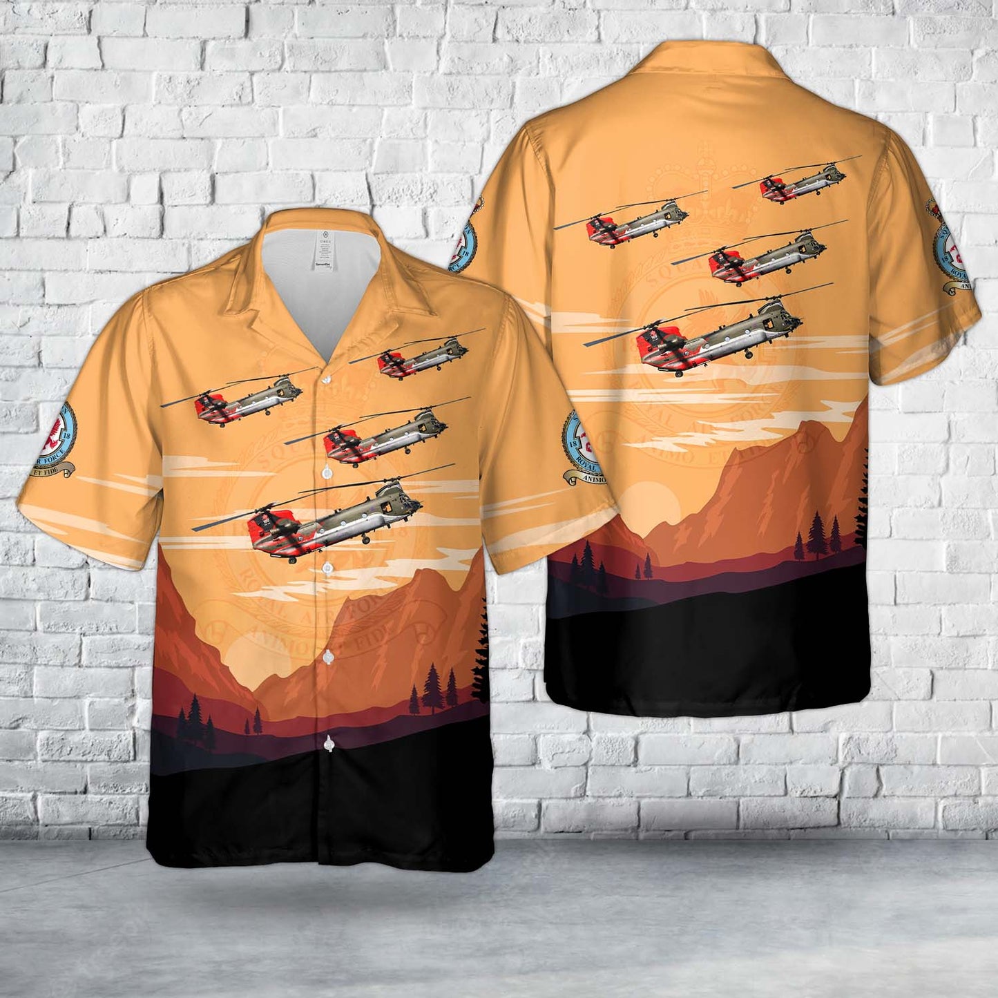 Royal Air Force Boeing Chinook HC4 (352) ZA712, RAF No.18 (B) Squadron, 100 Years Hawaiian Shirt