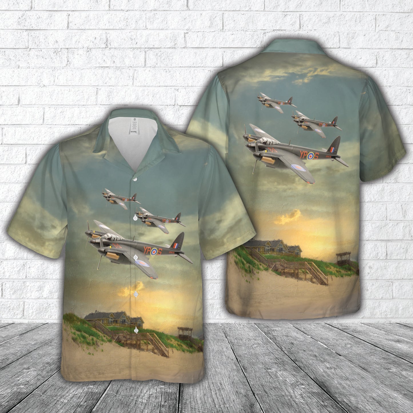 Royal Air Force De Havilland Mosquito NF MKII Night Fighter-Bomber Hawaiian Shirt