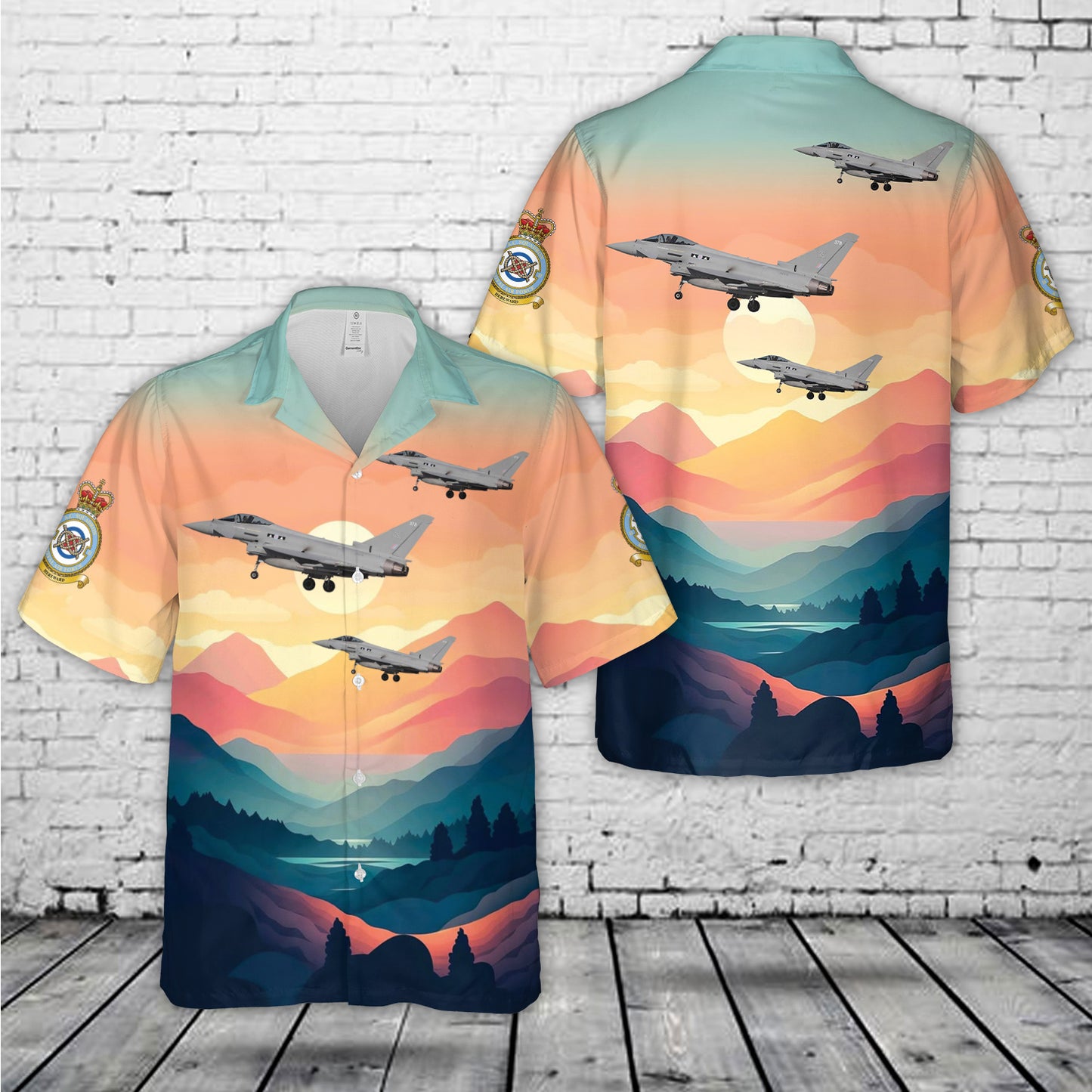 Royal Air Force Typhoon FGR4 ZK378 '378' Of No. II (AC) Squadron RAF Hawaiian Shirt