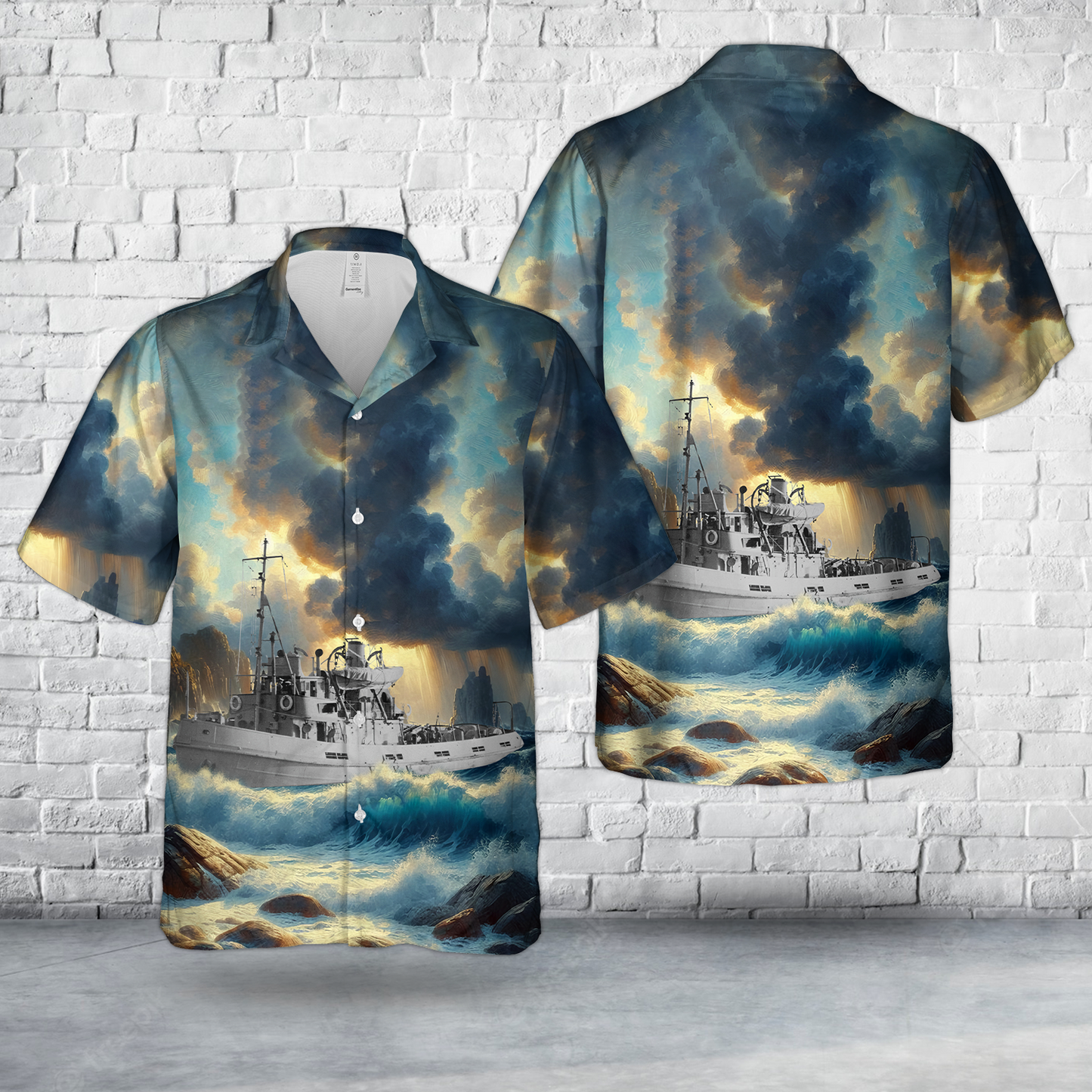 Royal Australian Navy Diesel Tug And Fisheries Patrol Boat HMAS EMU Hawaiian Shirt
