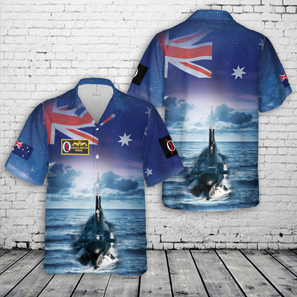 Royal Australian Navy HMAS Onslow (SS 60/SSG 60) Hawaiian Shirt