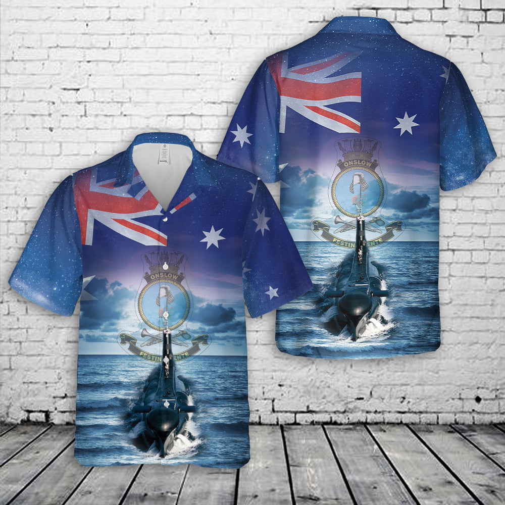 Royal Australian Navy HMAS Onslow (SS 60/SSG 60) Hawaiian Shirt