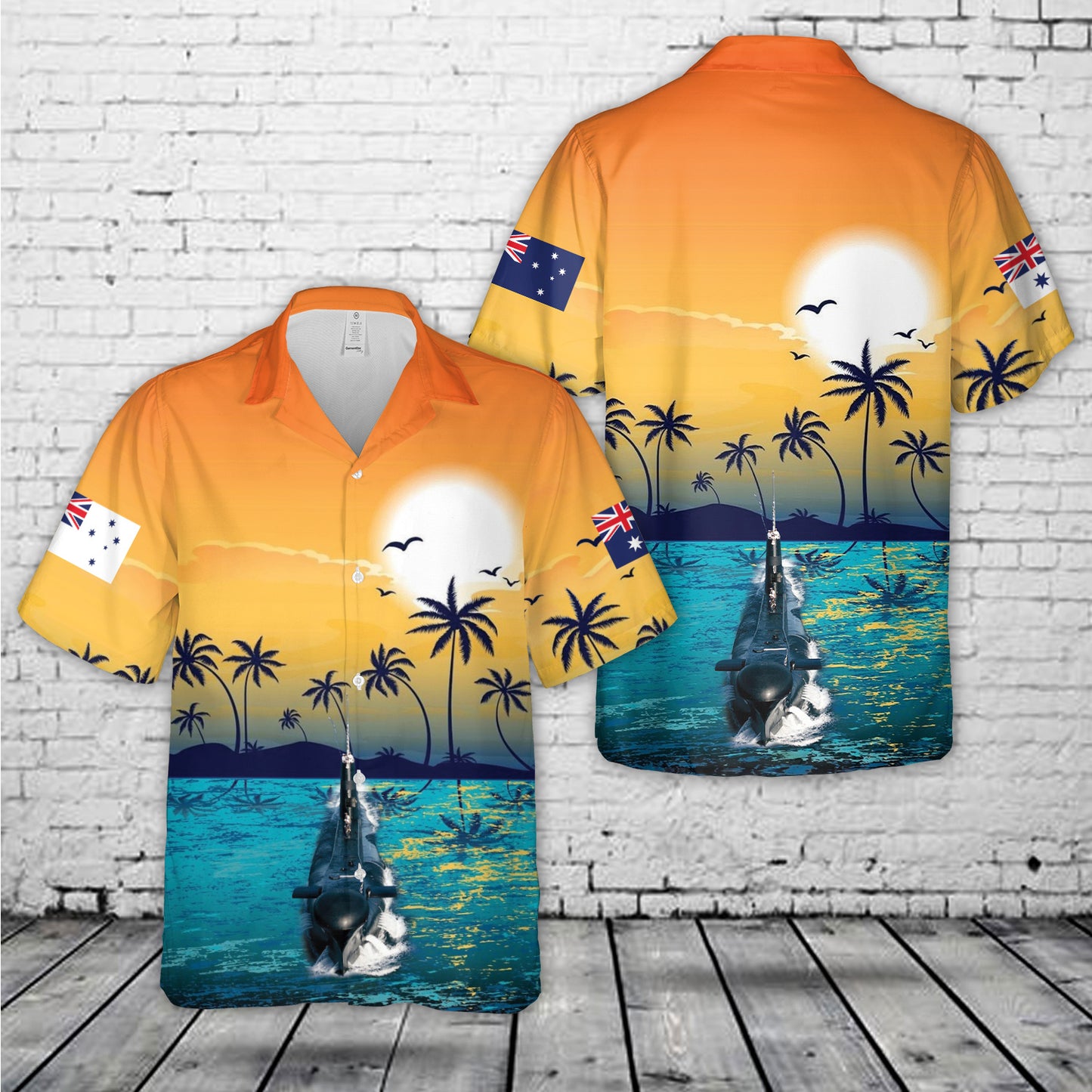 Royal Australian Navy HMAS Onslow (SS 60/SSG 60) Oberon-class submarine Yellow Hawaiian Shirt
