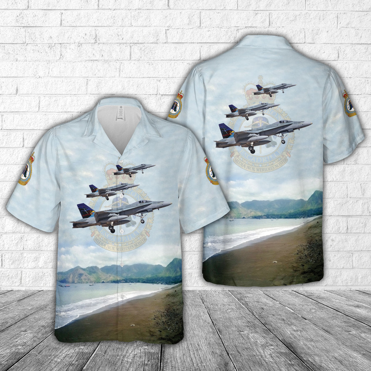 Royal Canadian Air Force 409 "Nighthawk'' Squadron F-18 Hawaiian Shirt