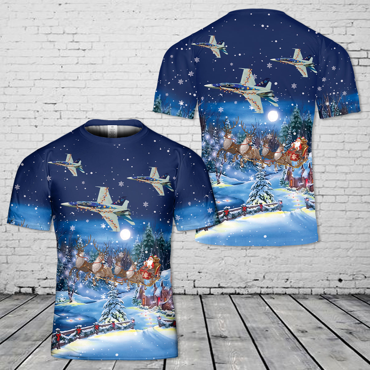 Royal Canadian Air Force (RCAF) CF-18A Christmas T-Shirt 3D