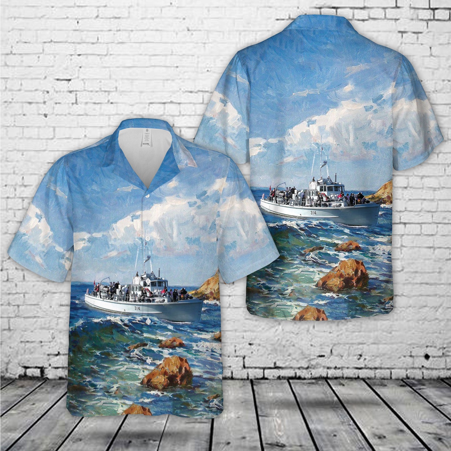 Royal Canadian Navy Canadian Forces Auxiliary Vessel (CFAV) Caribou (YAG 314) Hawaiian Shirt