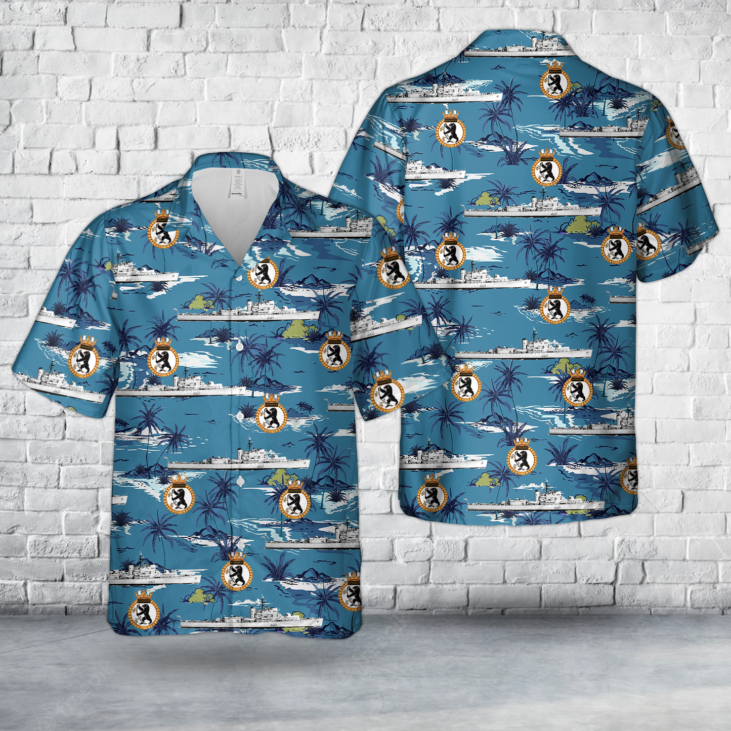 Royal Canadian Navy HMCS Antigonish (K661 / 301) Hawaiian Shirt