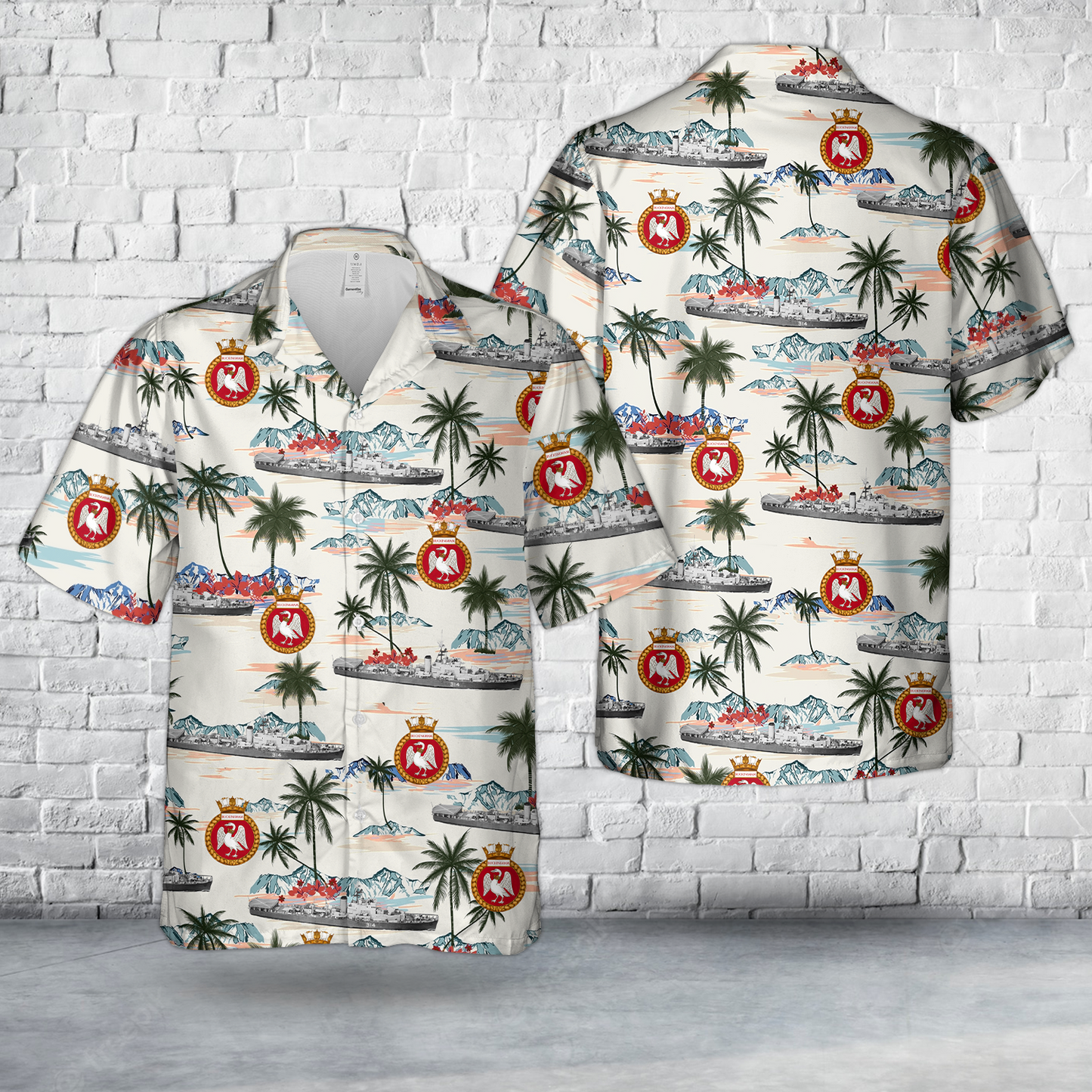 Royal Canadian Navy HMCS Buckingham FFE 314 Prestonian-class frigate Hawaiian Shirt
