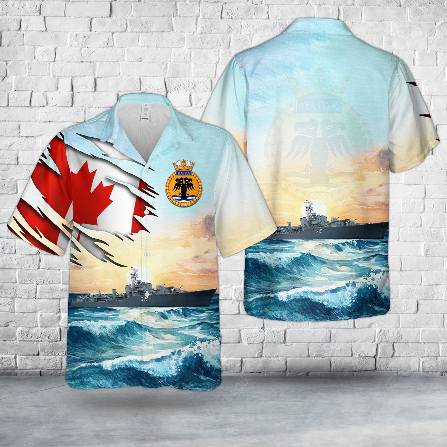 Royal Canadian Navy HMCS Haida Tribal-class destroyer Hawaian Shirt