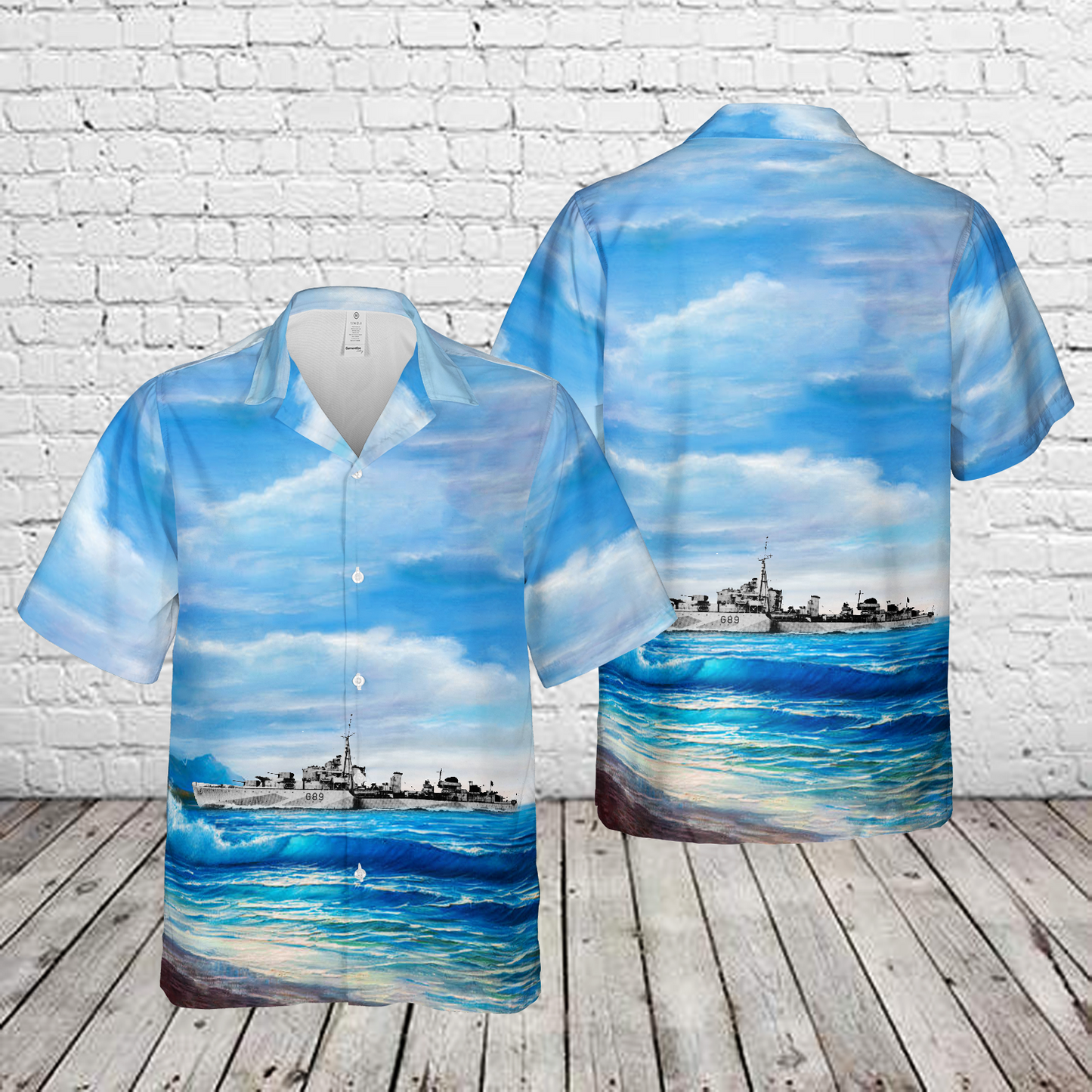 Royal Canadian Navy HMCS Iroquois (G89) Tribal-class destroyer Hawaiian Shirt