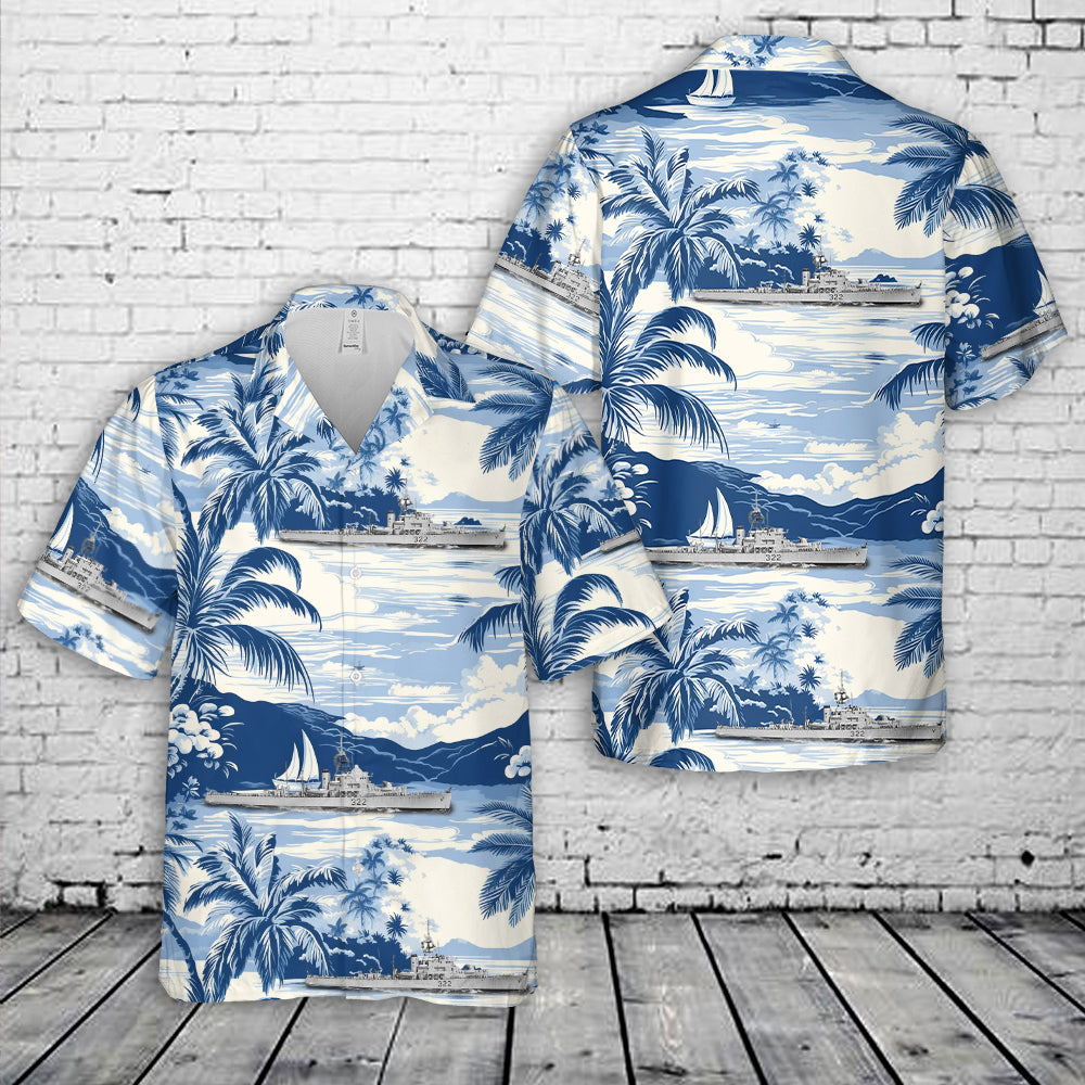 Royal Canadian Navy HMCS Lauzon FFE 322 Prestonian-class frigate Hawaiian Shirt