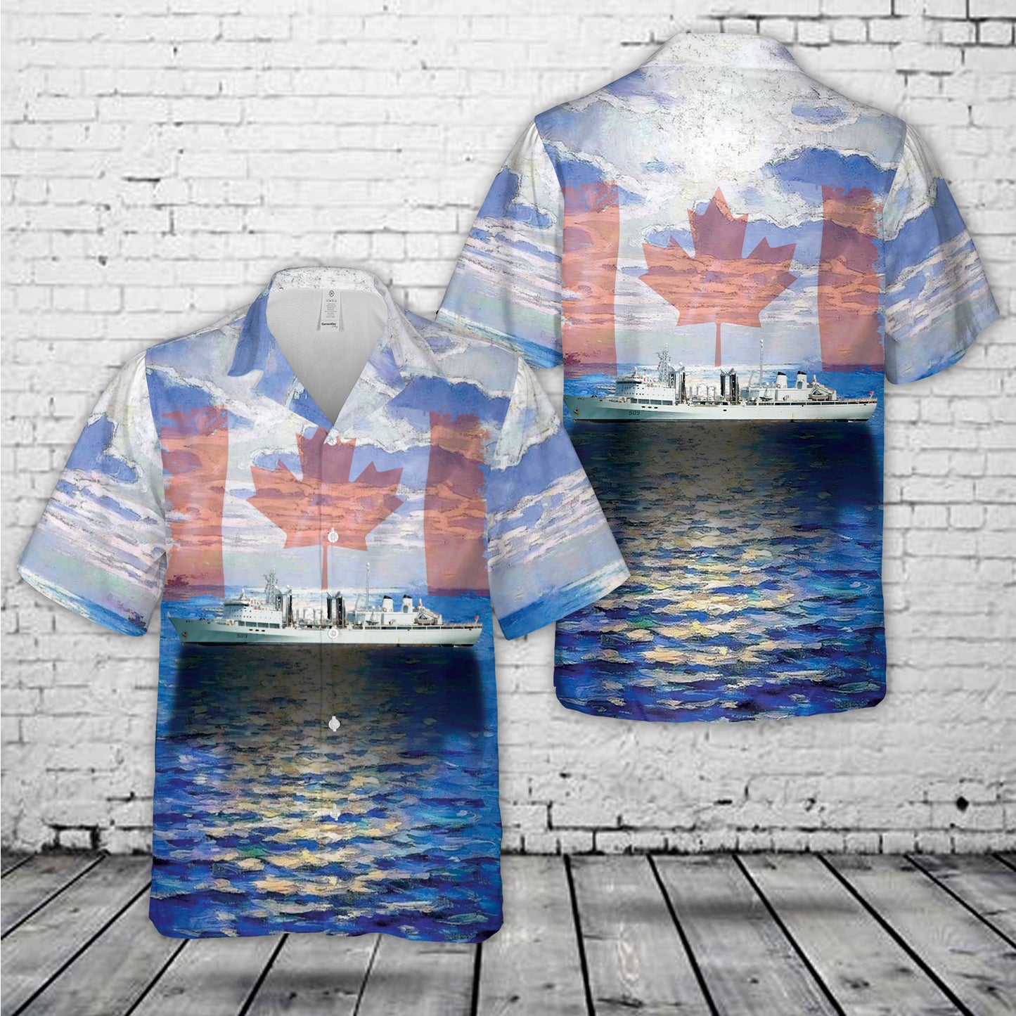 Royal Canadian Navy HMCS Protecteur (AOR 509) Hawaiian Shirt