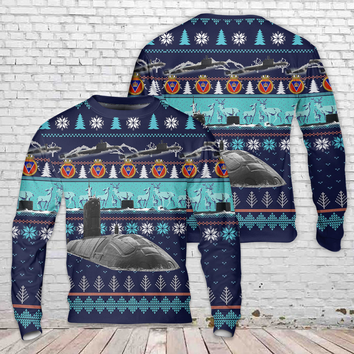 Royal Canadian Navy HMCS Victoria (SSK 876) Submarine Christmas Sweater