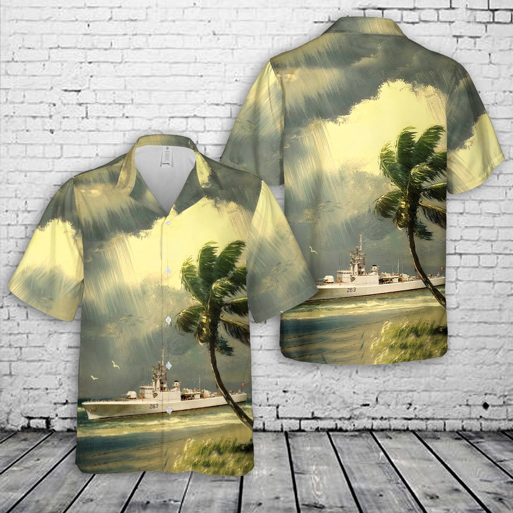 Royal Canadian Navy HMCS Yukon (DDE 263) Mackenzie-class destroyer Hawaiian Shirt
