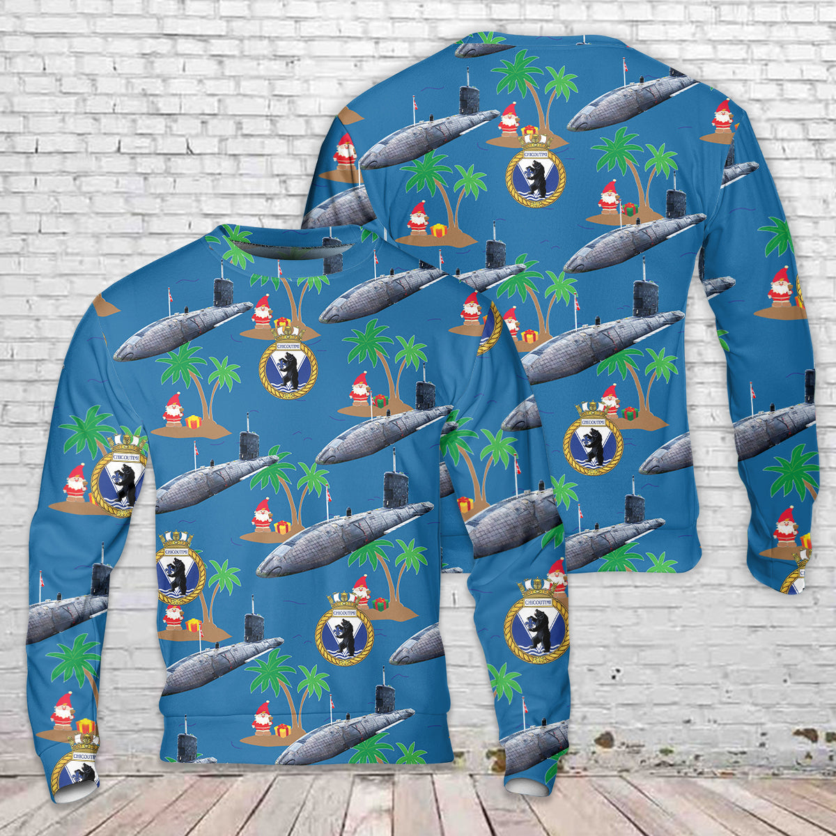 Royal Canadian Navy SSK 879 HMCS Chicoutimi Submarine Christmas Sweater