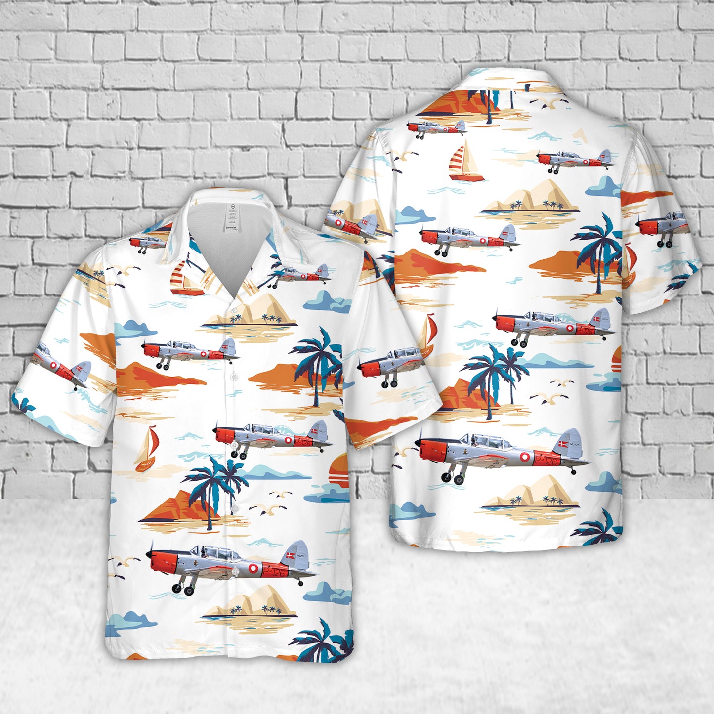 Royal Danish Air Force DHC-1 P-126 Demonstration Hawaiian Shirt