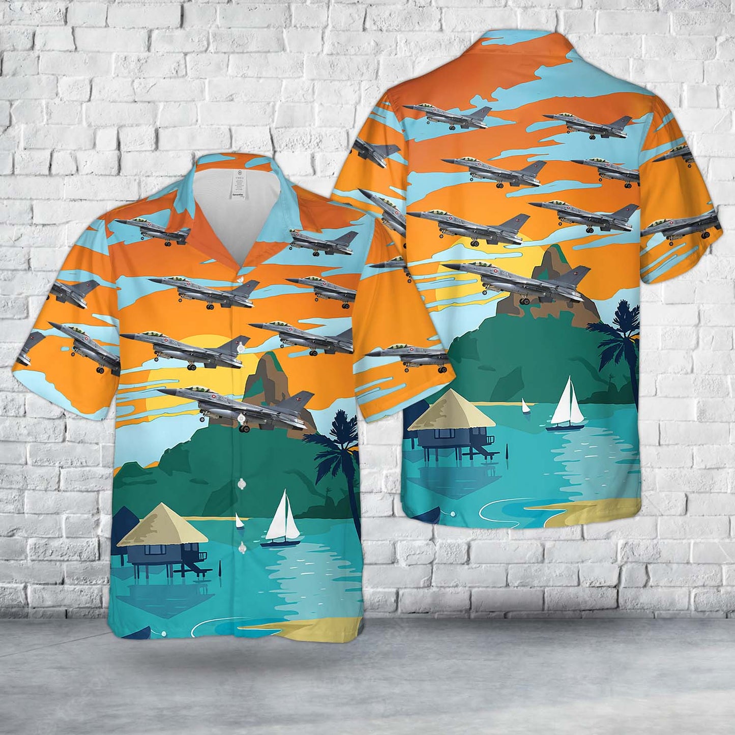 Royal Danish Air Force Eskadrille 730 F-16AM Fighting Falcon (401) Hawaiian Shirt