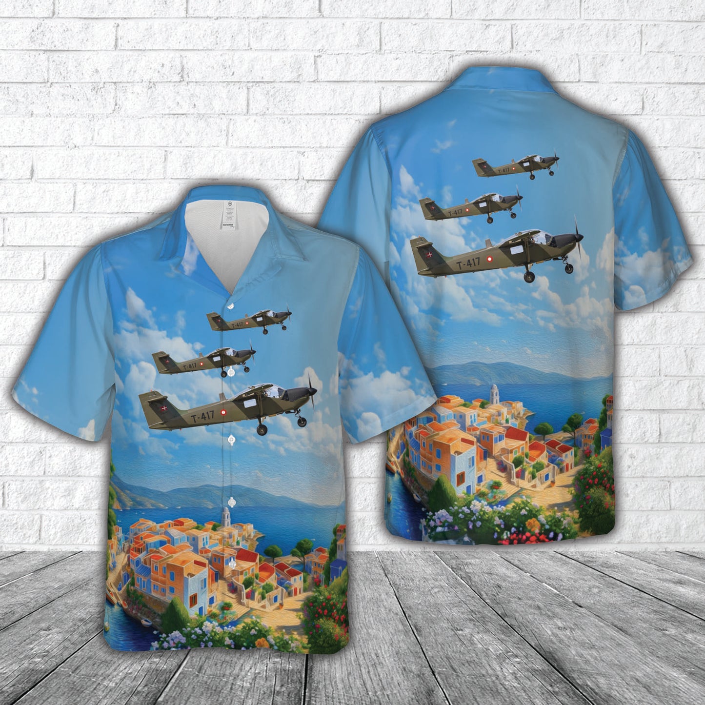 Royal Danish Air Force Saab T-17 Supporter (T-417) Hawaiian Shirt