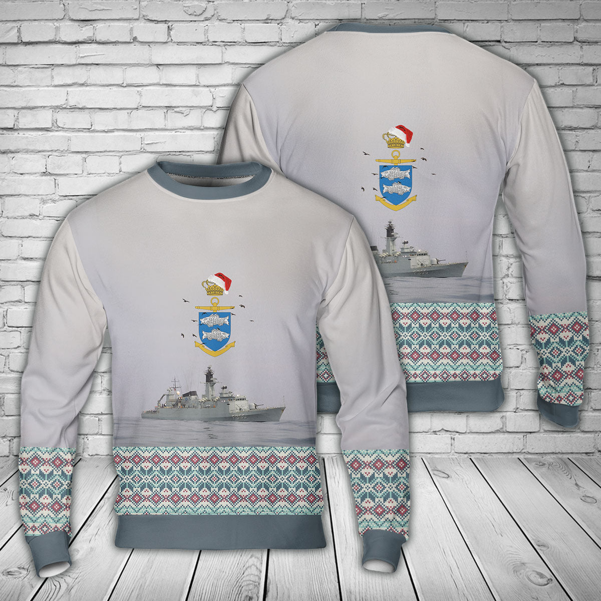 Royal Danish Navy Kongelige Danske Marine - Corvette F 355 HDMS Olfert Fischer Christmas Sweater