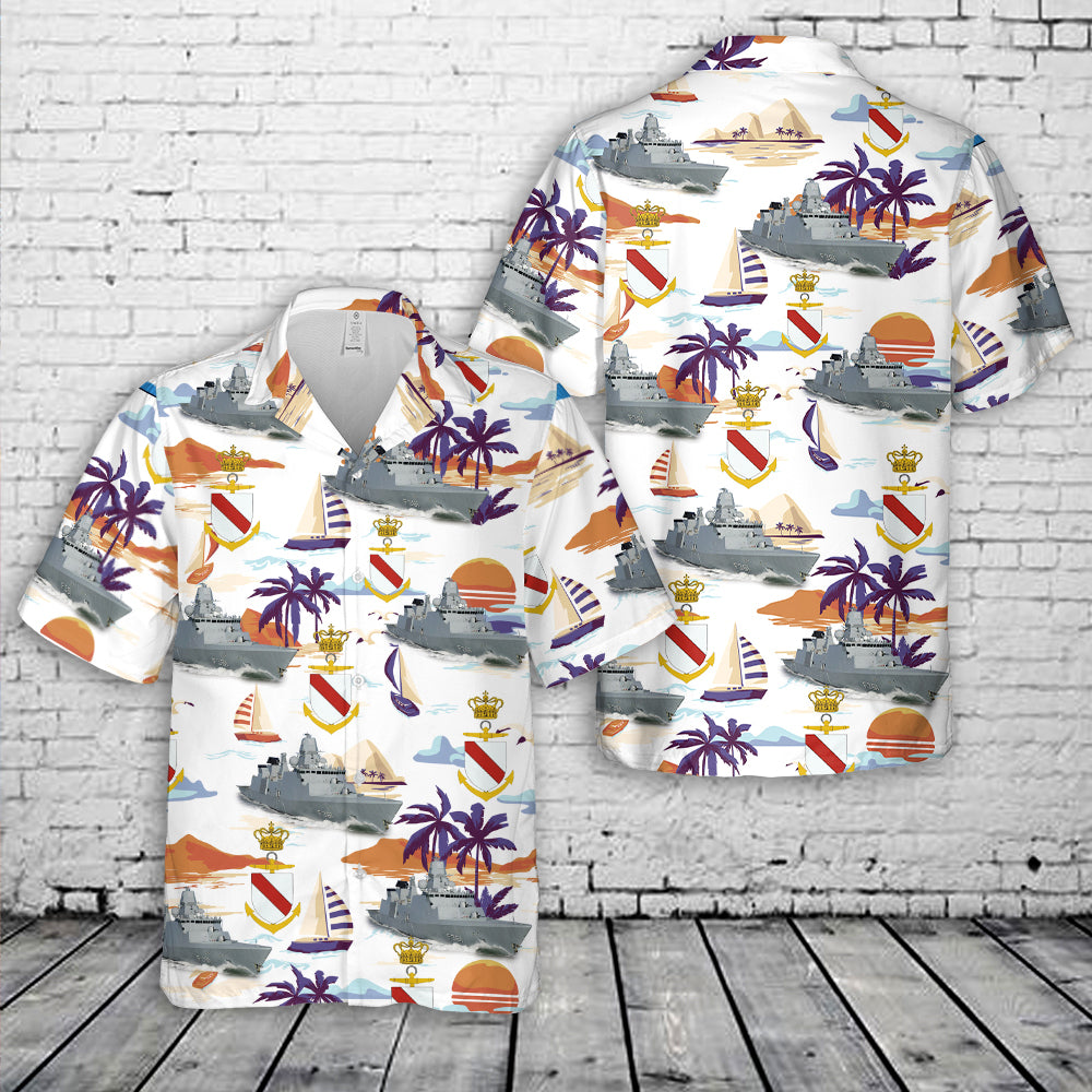 Royal Danish Navy Kongelige Danske Marine - Guided Missile Frigate FFG F 361 HDMS Iver Huitfeldt Hawaiian Shirt