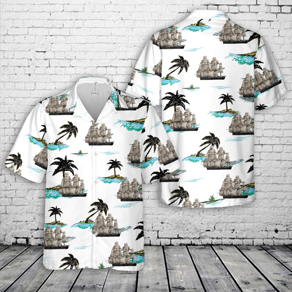 Royal Navy Corvette HMS Rover Hawaiian Shirt