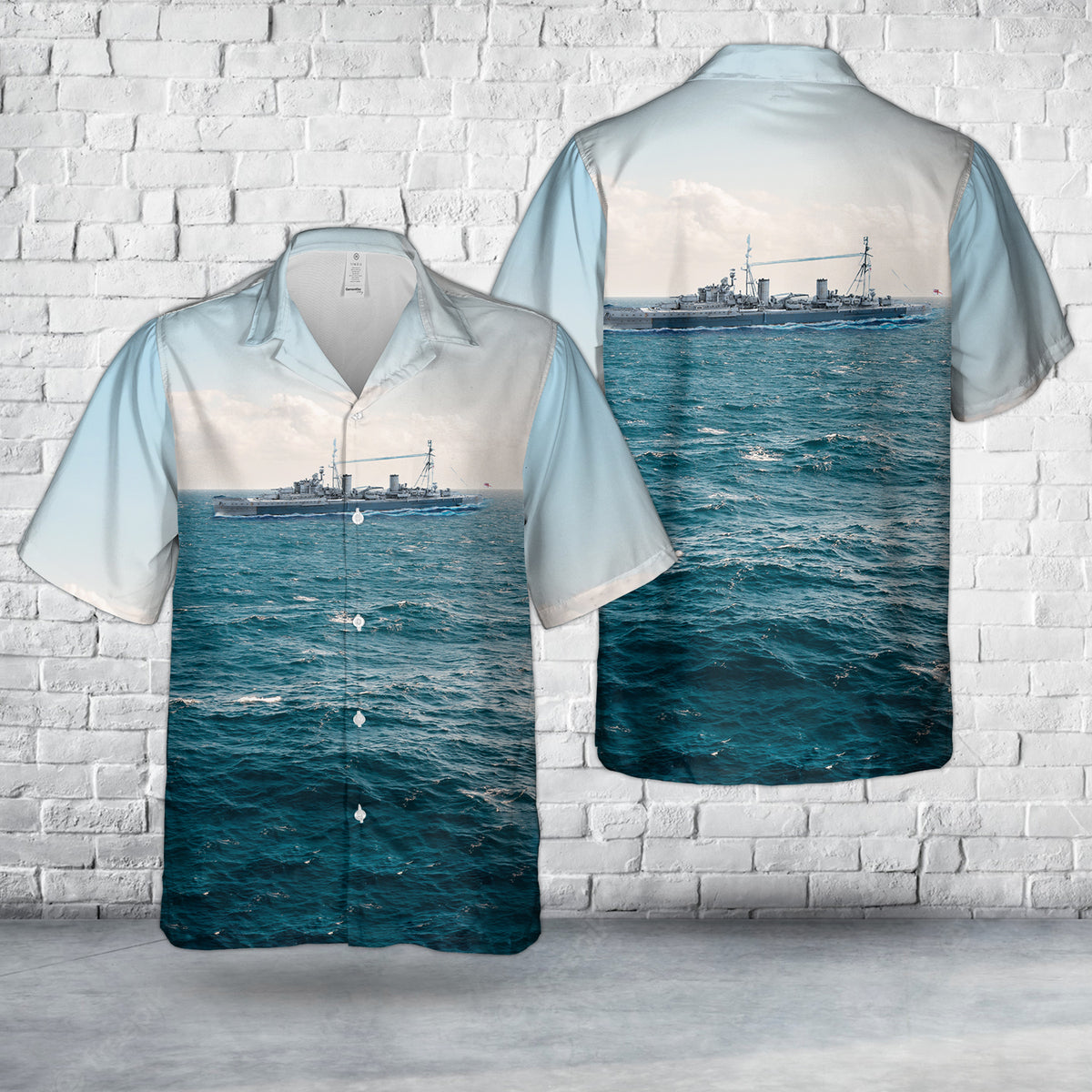 Royal Navy HMS Aurora (12) with Turret Hawaiian Shirt