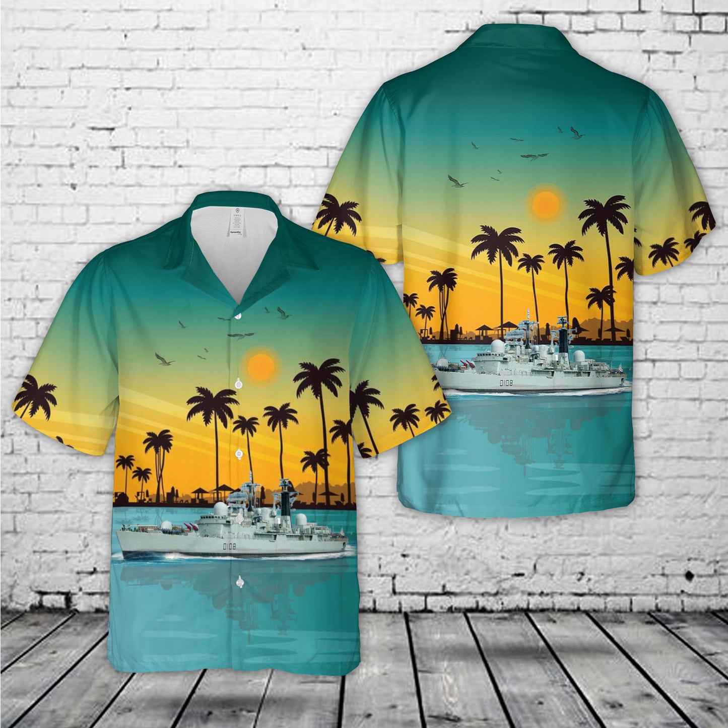 Royal Navy HMS Cardiff (D108) Hawaiian Shirt