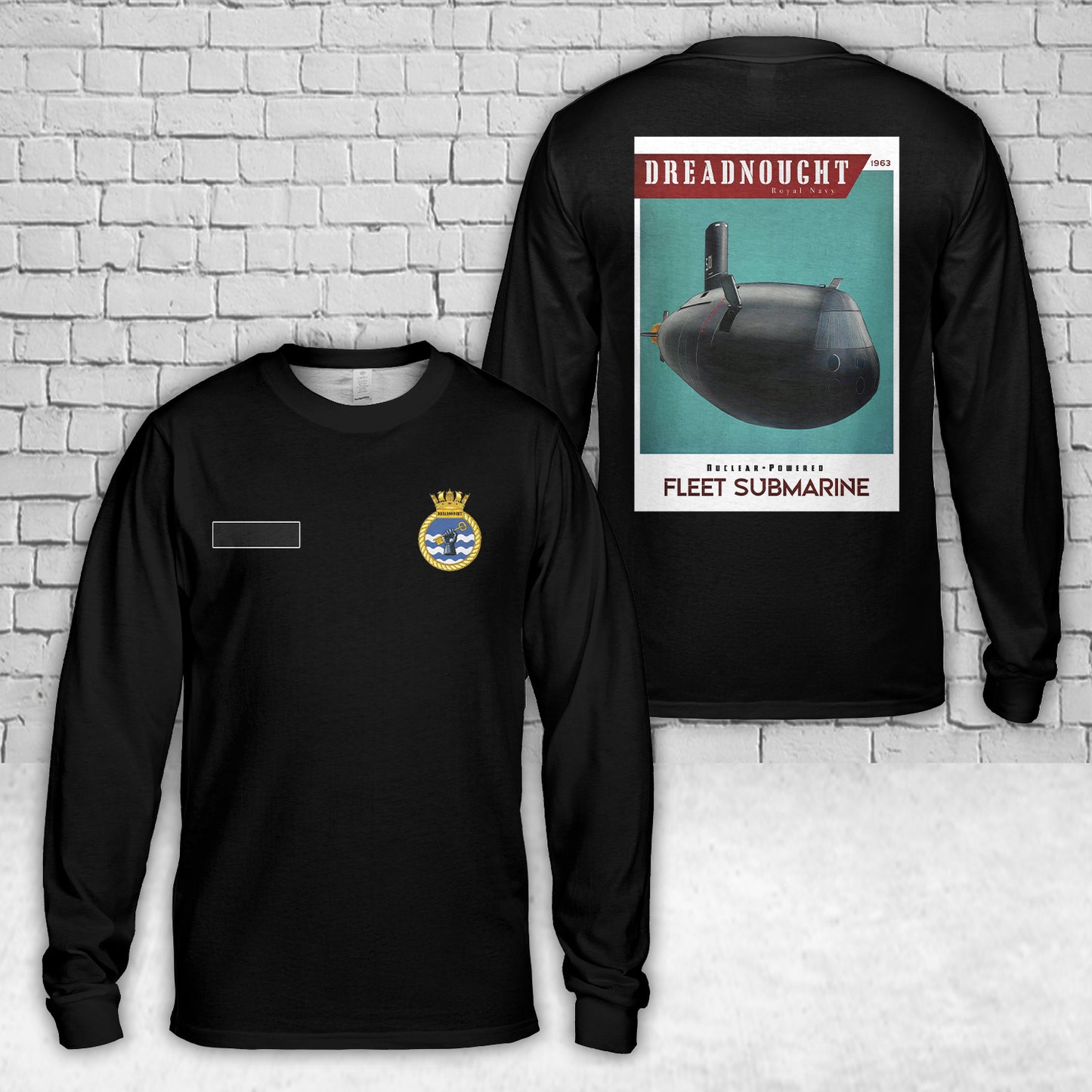 Custom Name Royal Navy HMS Dreadnought (S101) Long Sleeve Shirt