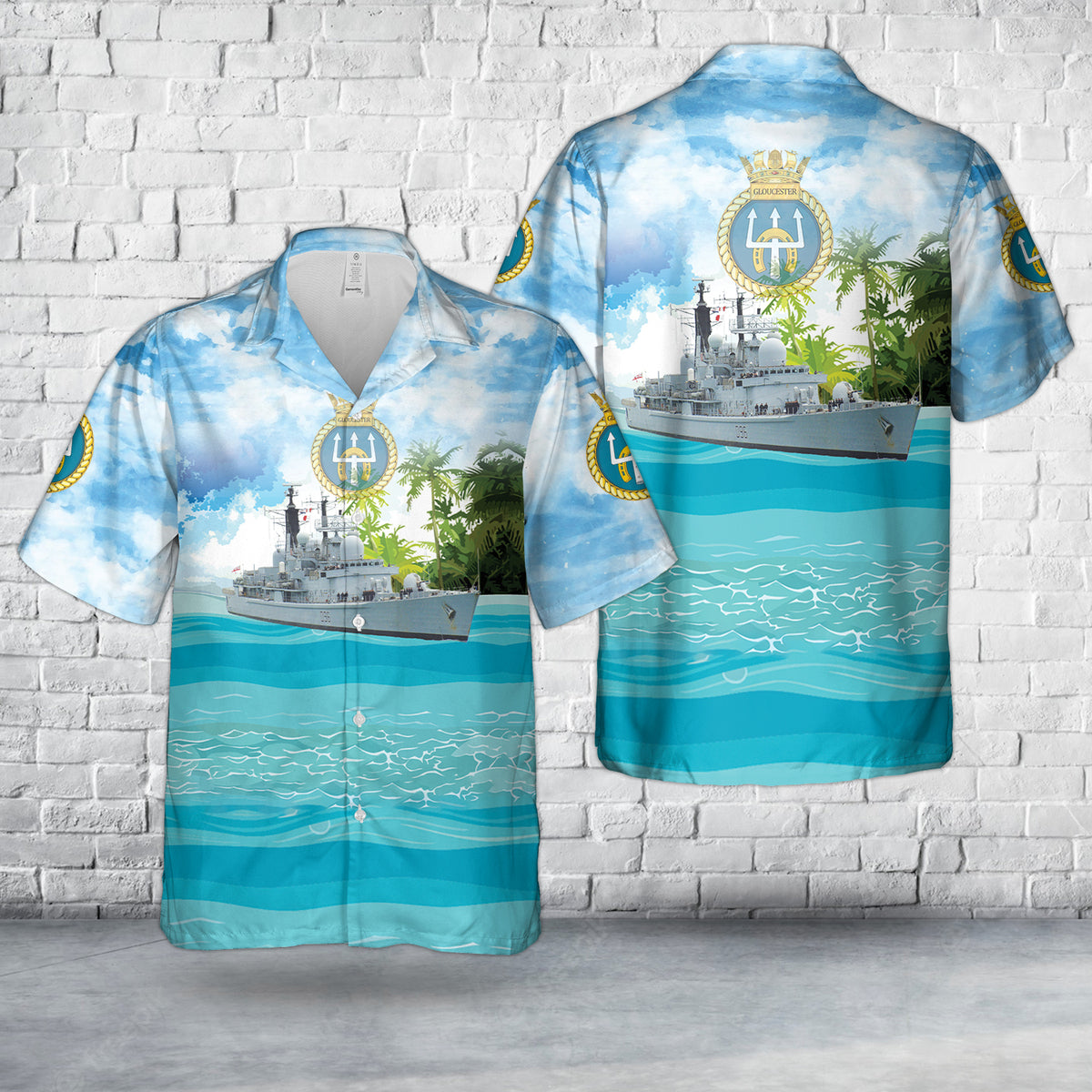 Royal Navy HMS Gloucester (D96) Type 42 destroyer Hawaiian Shirt