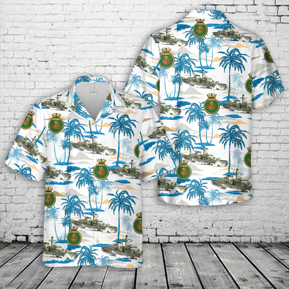 Royal Navy HMS Grafton (F80) Hawaiian Shirt