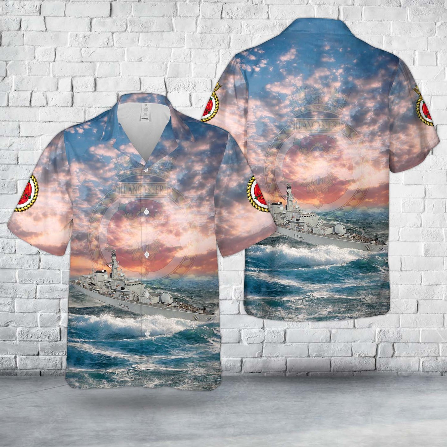 Royal Navy HMS Lancaster (F229) Type 23 frigate Hawaiian Shirt