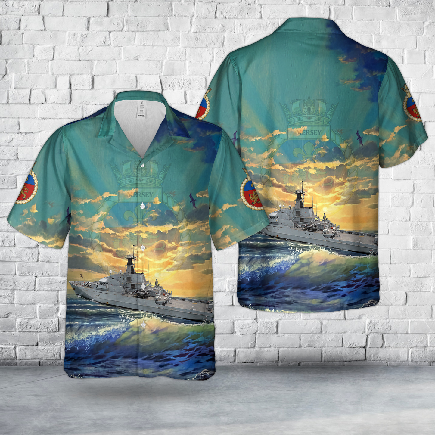 Royal Navy HMS Mersey (P283) Offshore Patrol Vessel Hawaiian Shirt