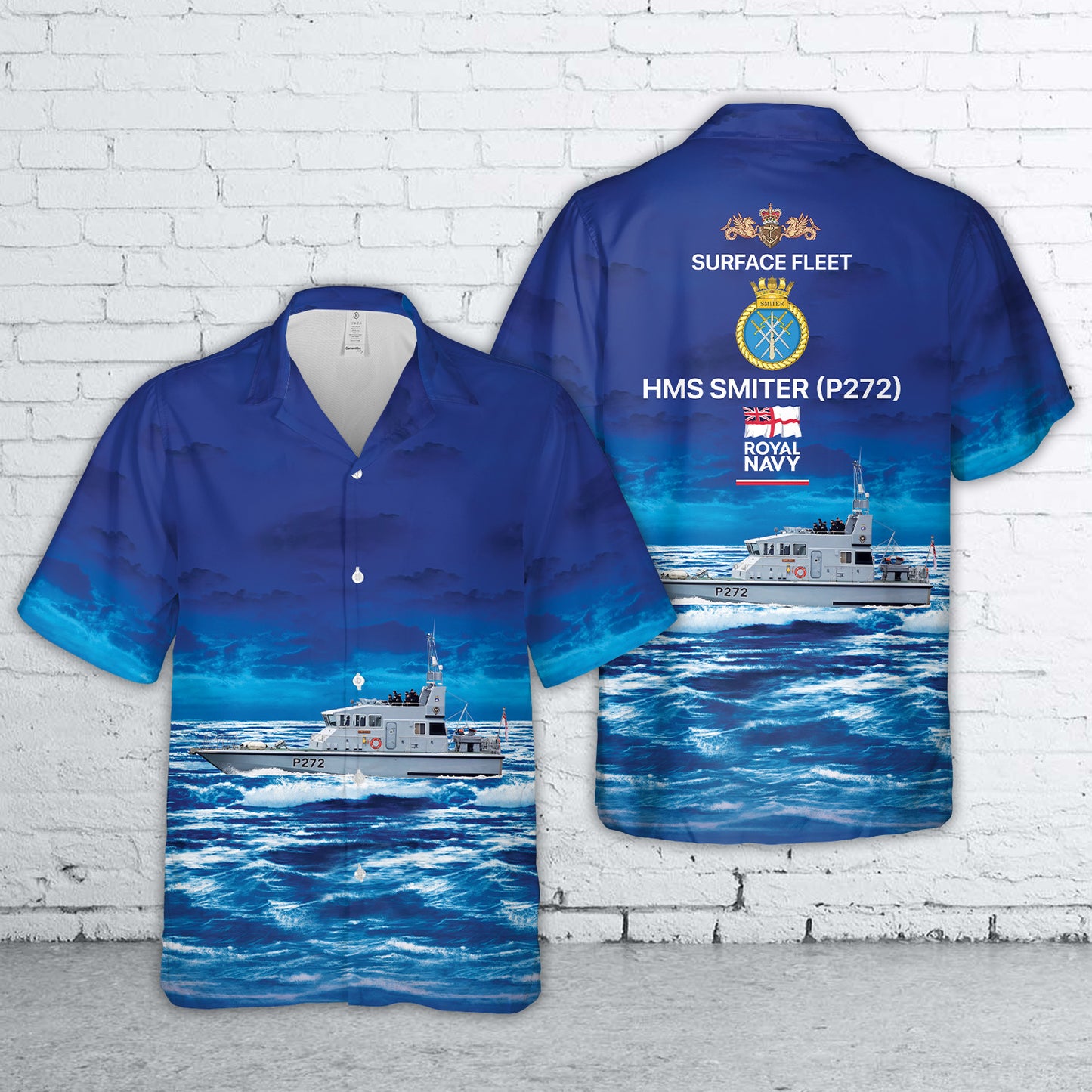 Royal Navy HMS Smiter (P272) Archer-class patrol vessel Hawaiian Shirt