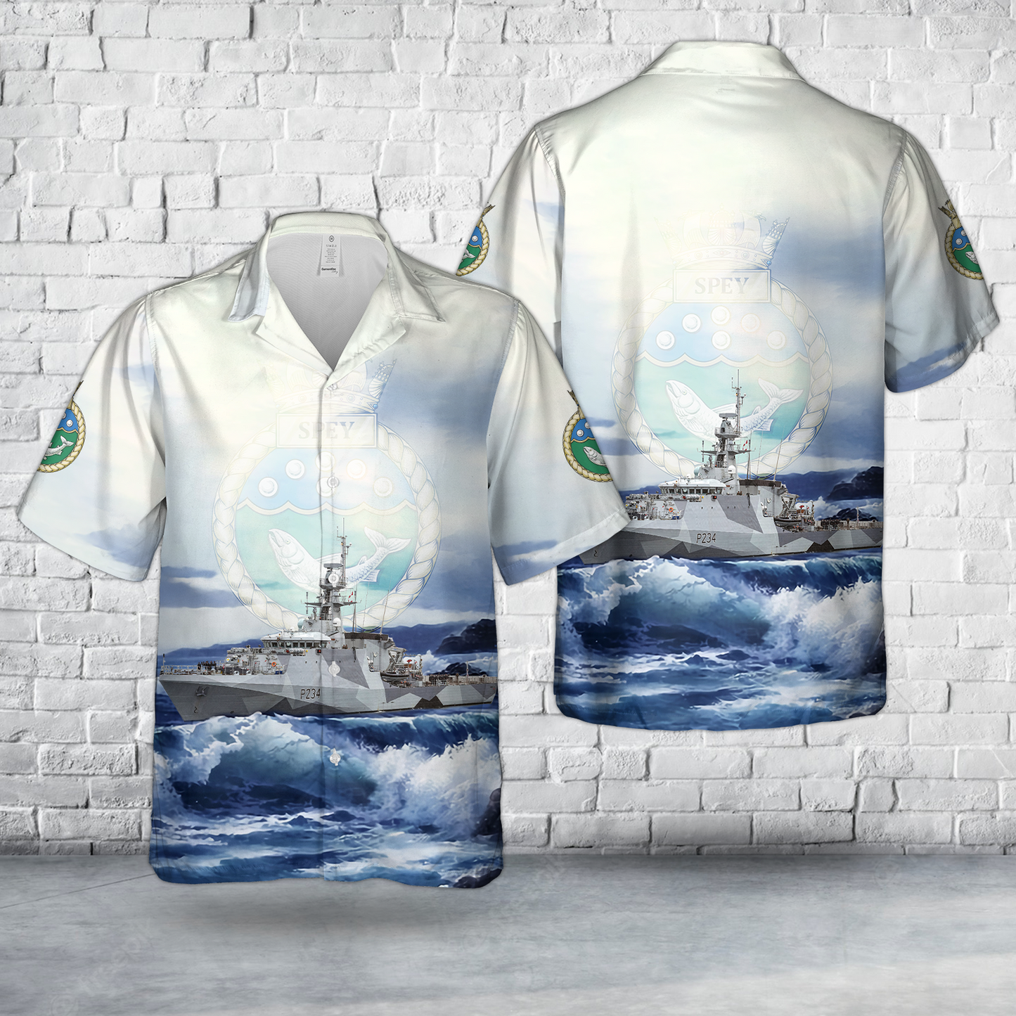 Royal Navy HMS Spey (P234) Offshore Patrol Vessel Hawaiian Shirt