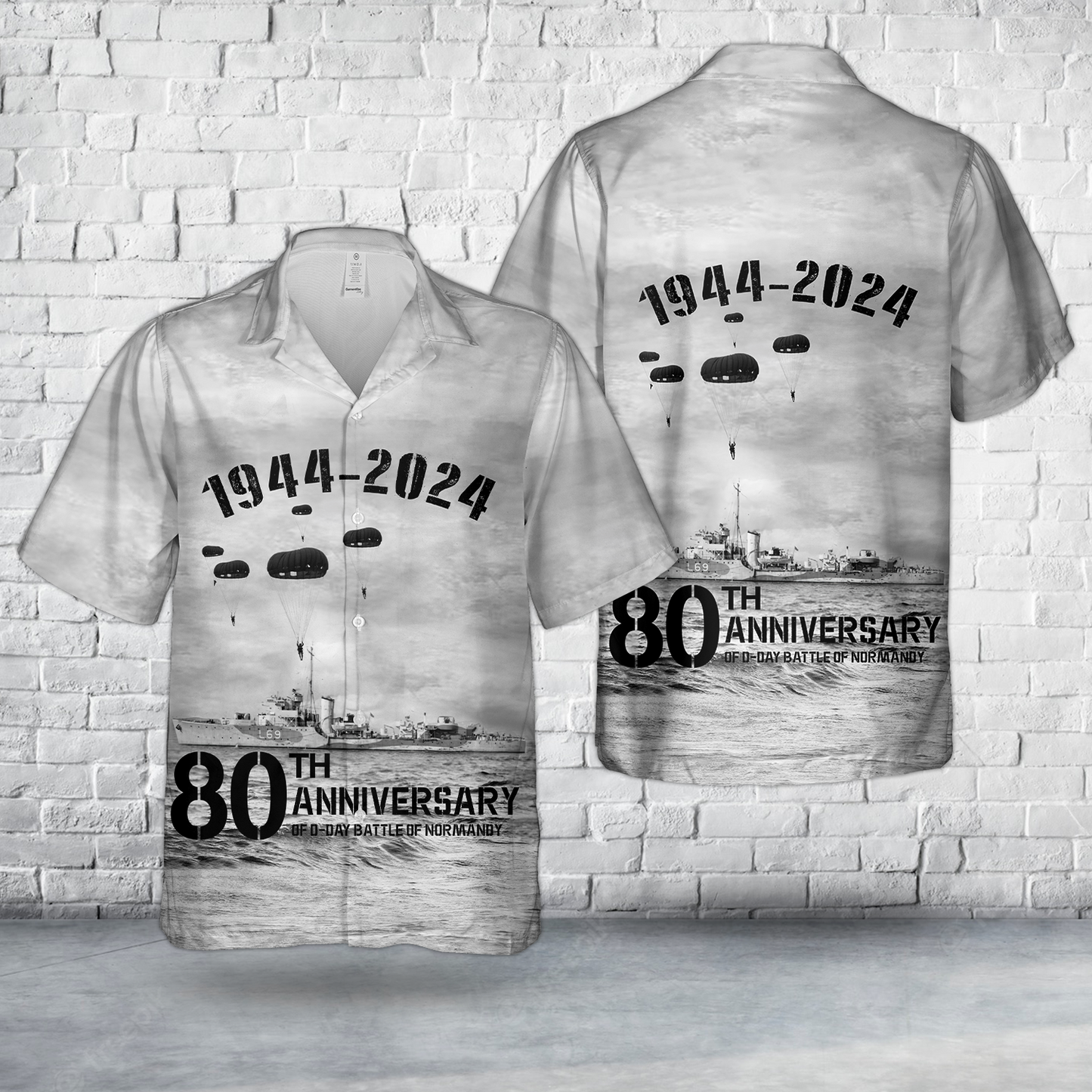 Royal Navy HMS Tanatside (L69) In Omaha Beach Hawaiian Shirt