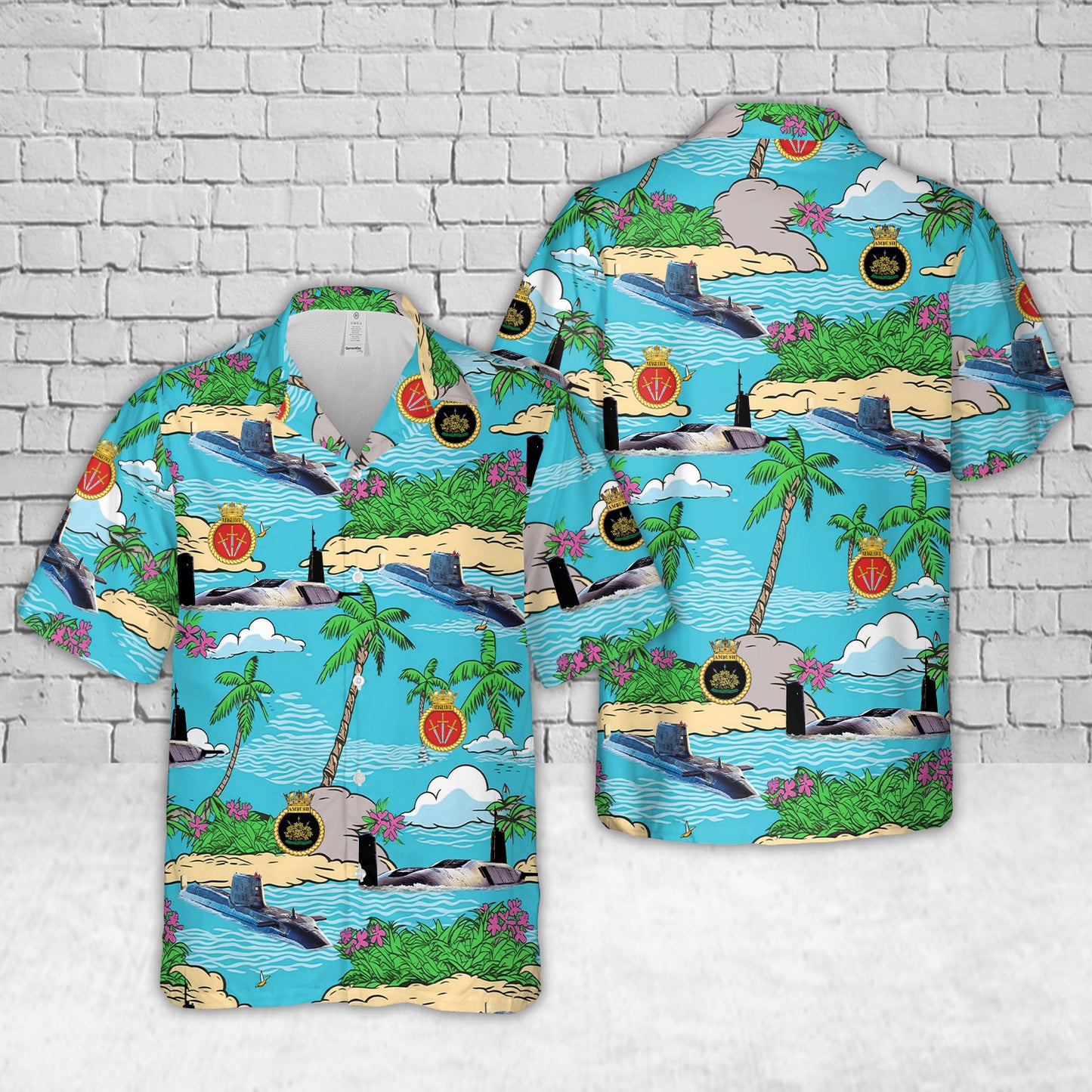 Royal Navy HMS Vengeance (S31) And HMS Ambush (S120) Hawaiian Shirt