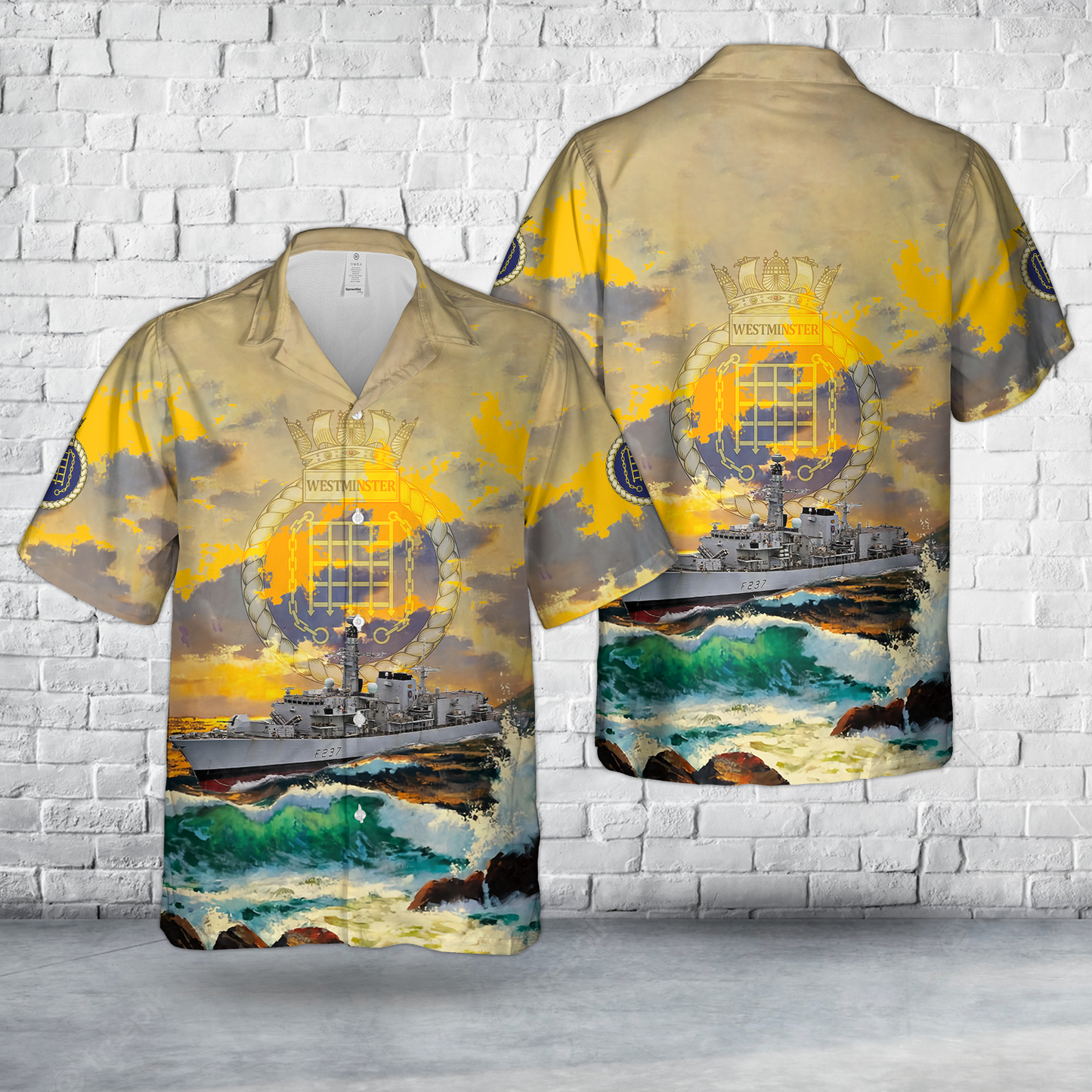 Royal Navy HMS Westminster (F237) Hawaiian Shirt