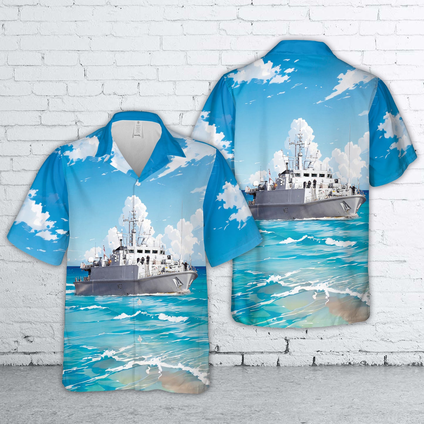 Royal Navy Sandown-class minehunter HMS Pembroke (M107) Hawaiian Shirt