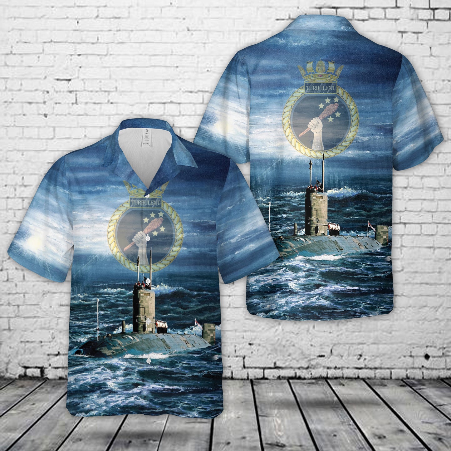 Royal Navy Trafalgar-class submarine HMS Turbulent (S87) Hawaiian Shirt