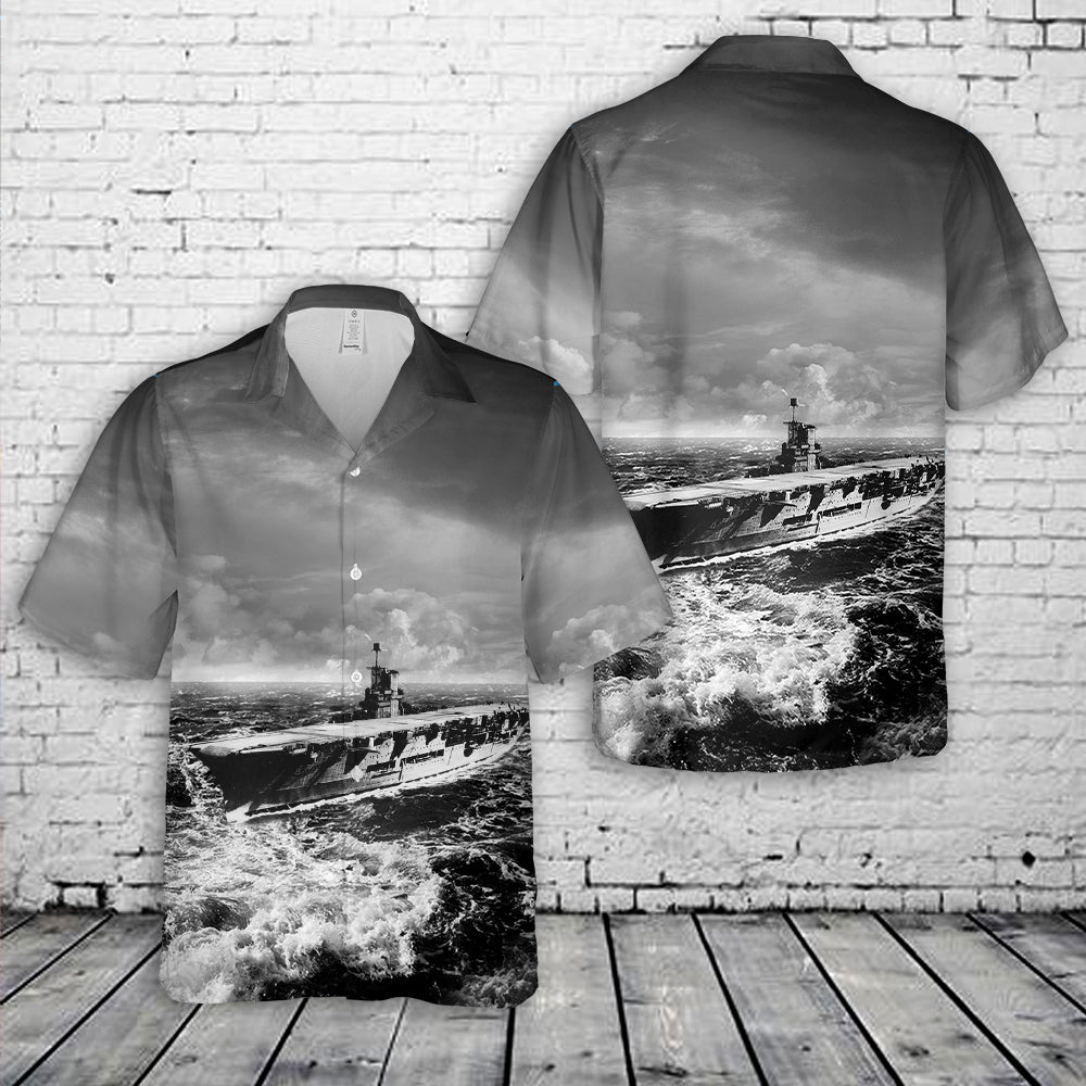 Royal Navy aircraft carrier HMS Ark Royal (91) WWII Hawaiian Shirt