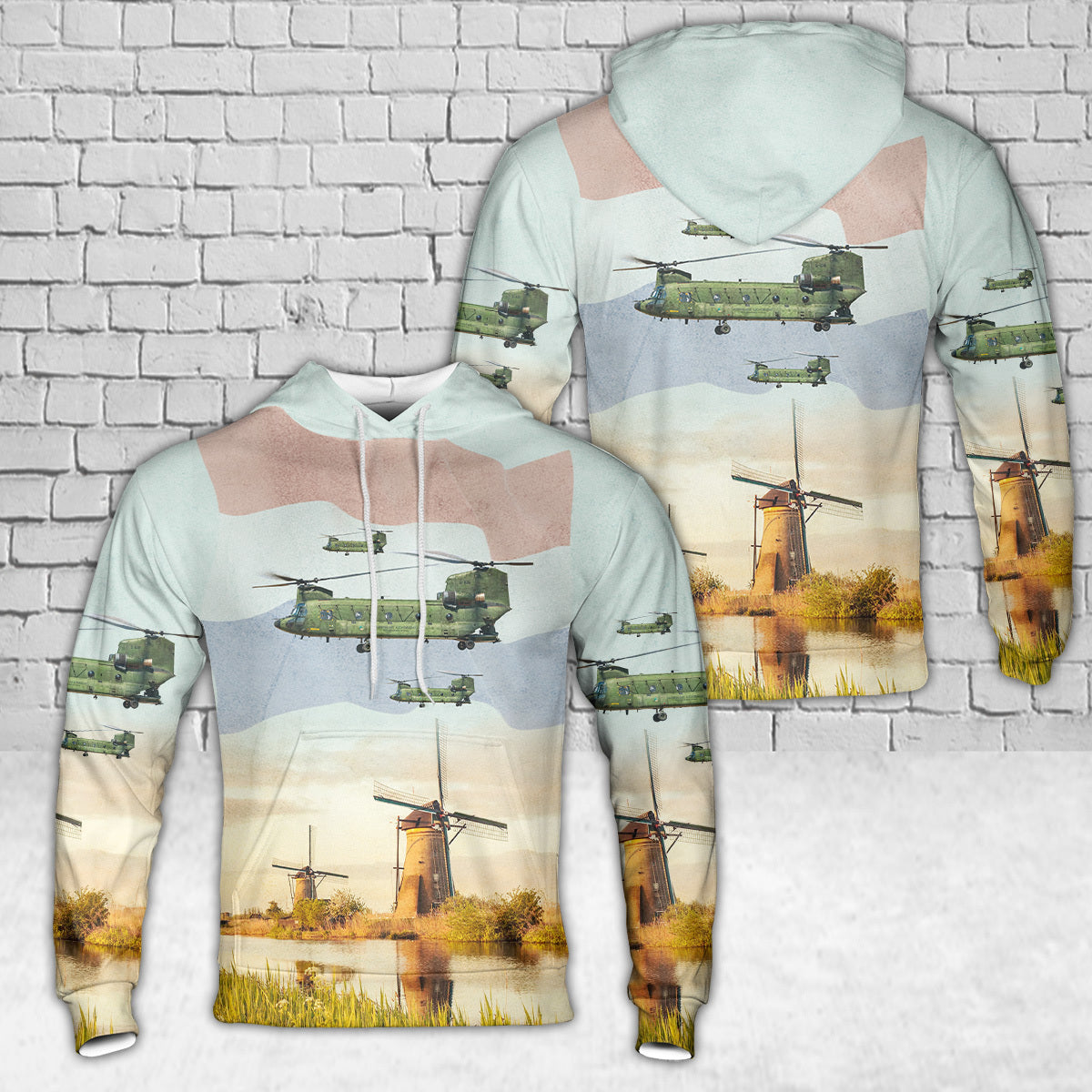 Royal Netherlands Air Force Boeing CH-47D Chinook D-106 Hoodie 3D