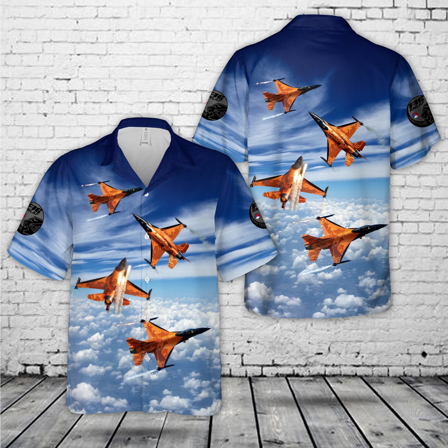 Royal Netherlands Air Force F-16 Demo Team Hawaiian Shirt